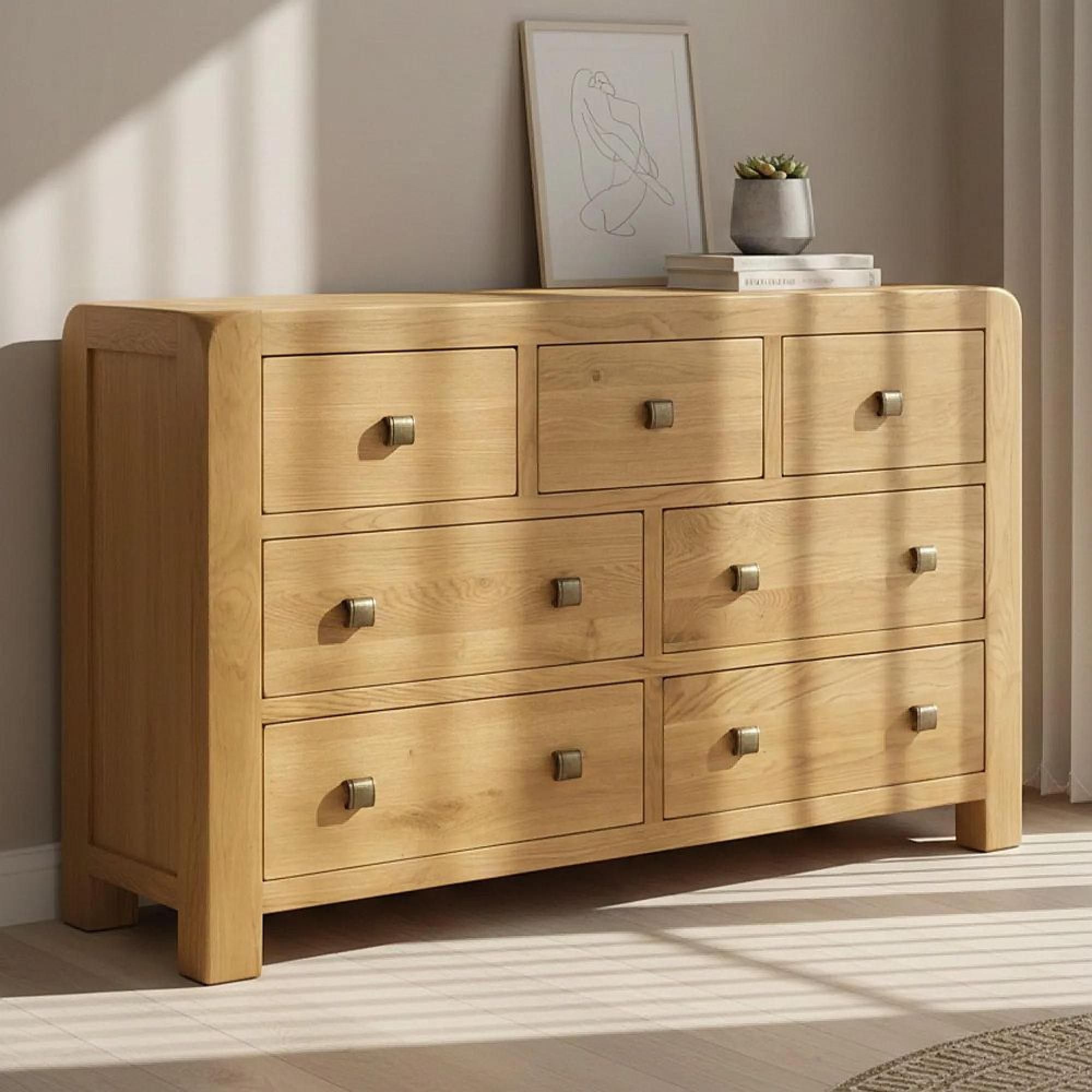 Clearance - Curve Chest - 3+4 Drawer - Oak - FSS17241