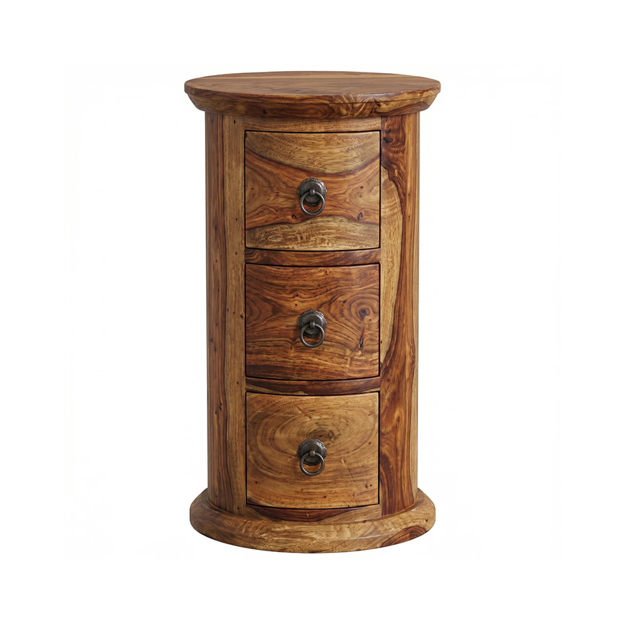 Jali Chest - 3 Drawer - Narrow - Drum - Sheesham Wood