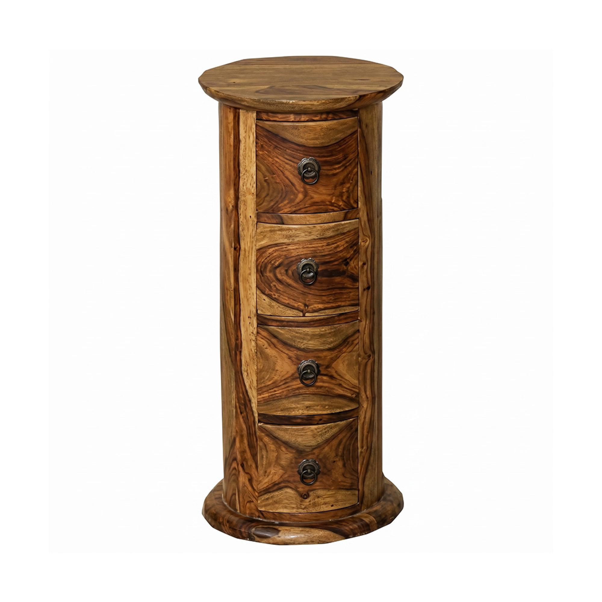 Jali Chest - 4 Drawer - Narrow - Drum - Sheesham Wood