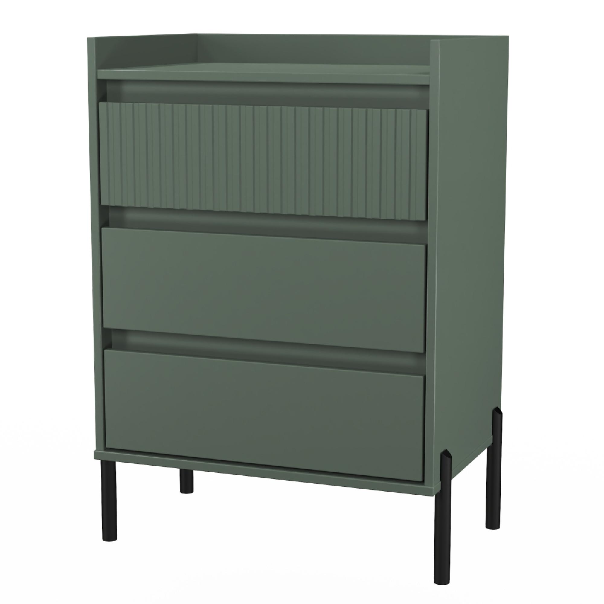 Osaka Chest - 3 Drawer - Midi - Reed Green Fluted