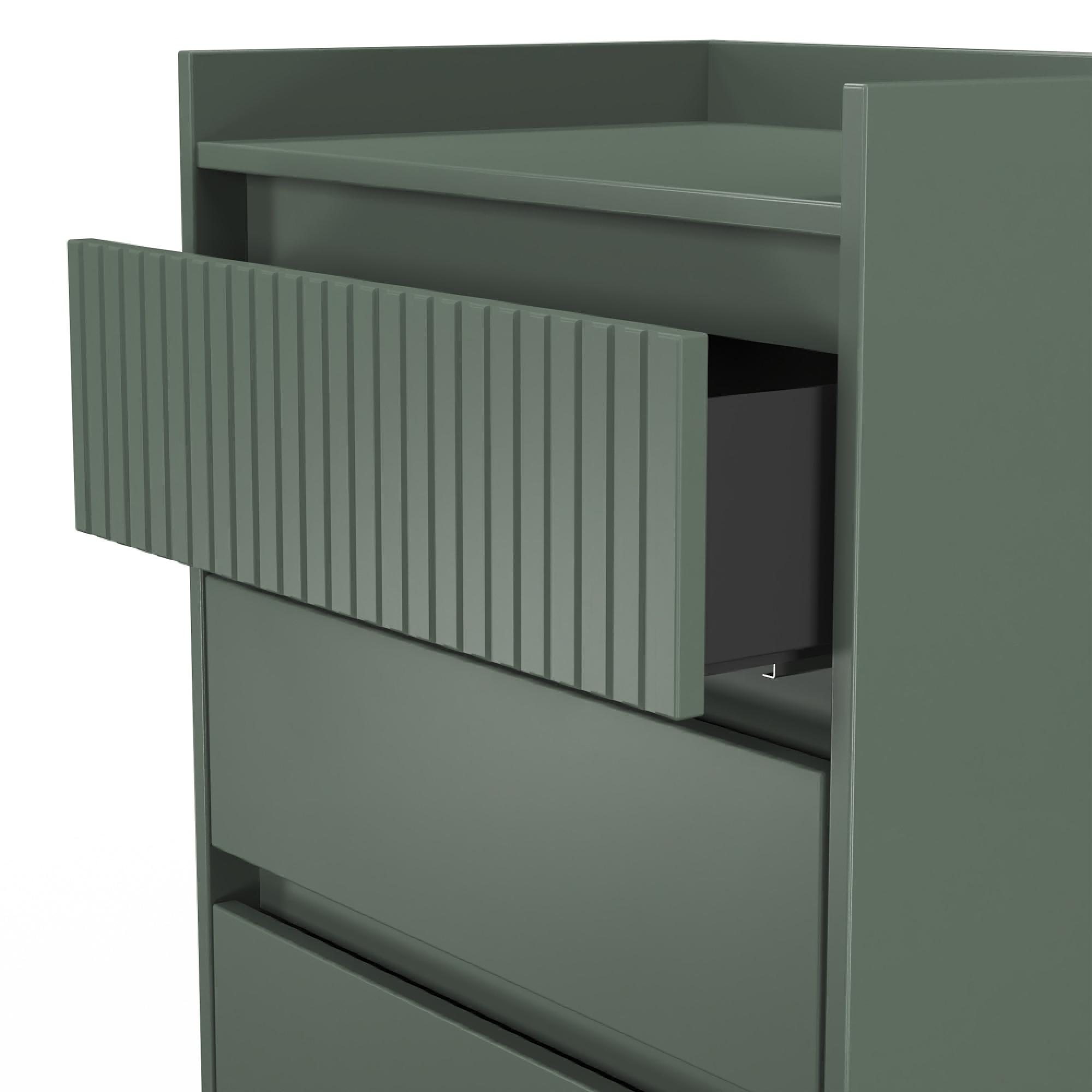 Osaka Chest - 3 Drawer - Midi - Reed Green Fluted