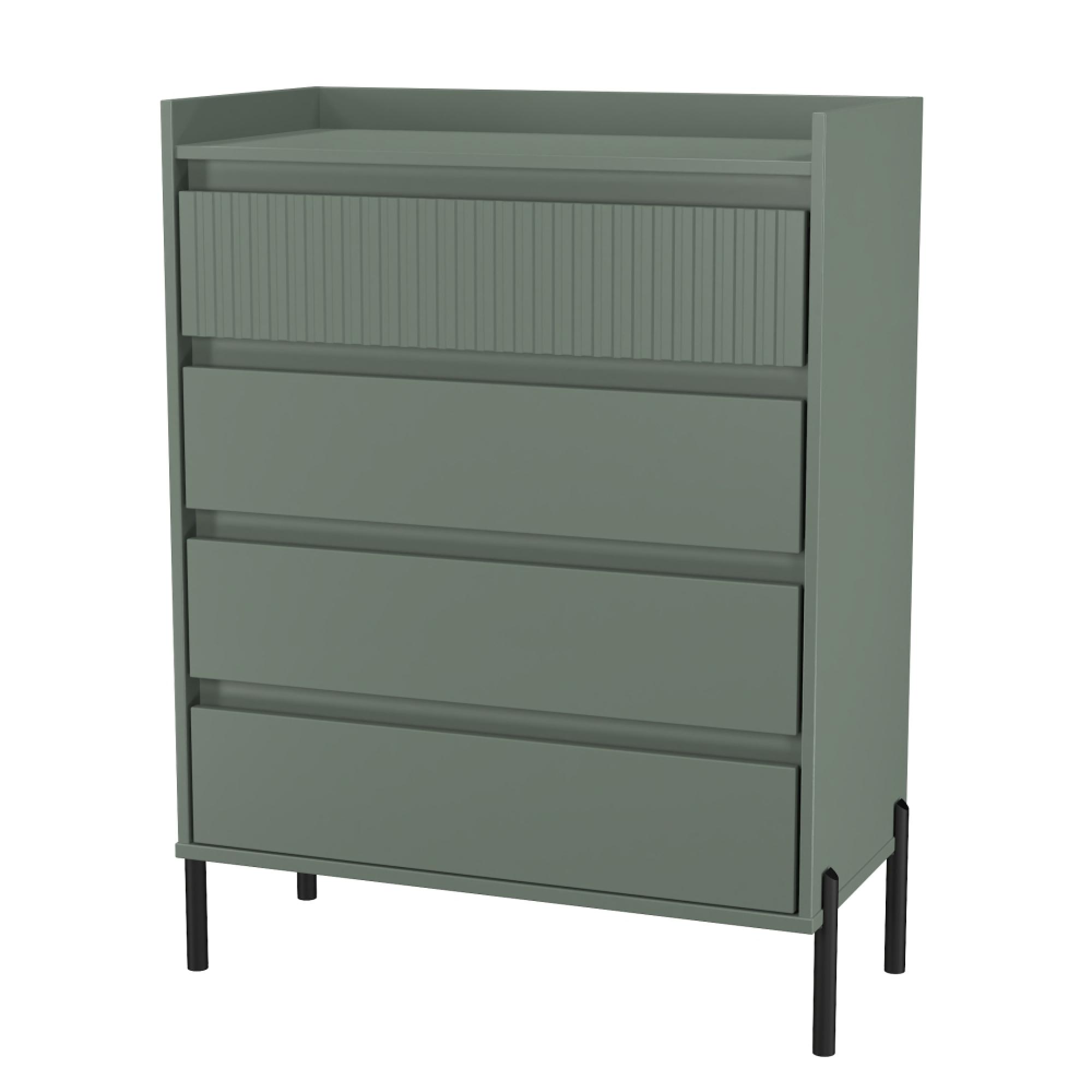 Osaka Chest - 4 Drawer - Reed Green Fluted