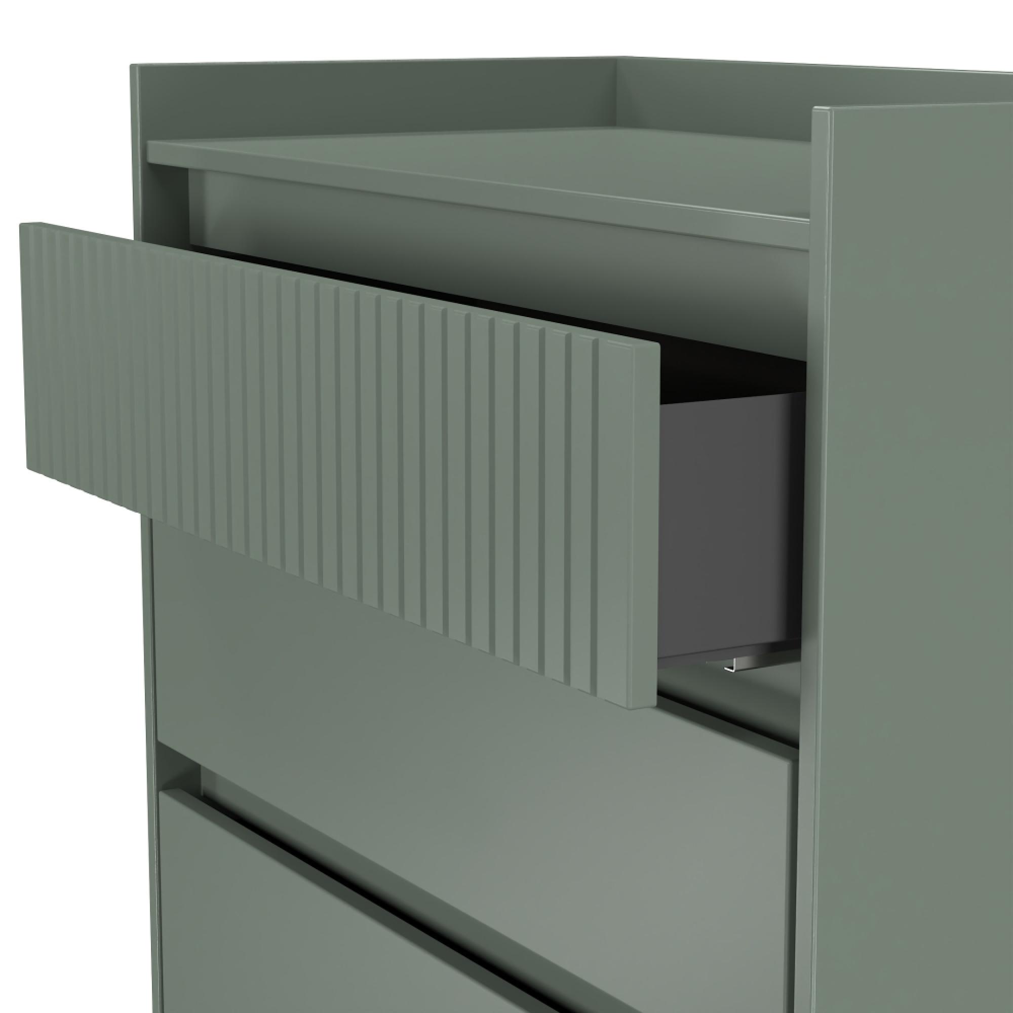 Osaka Chest - 4 Drawer - Reed Green Fluted
