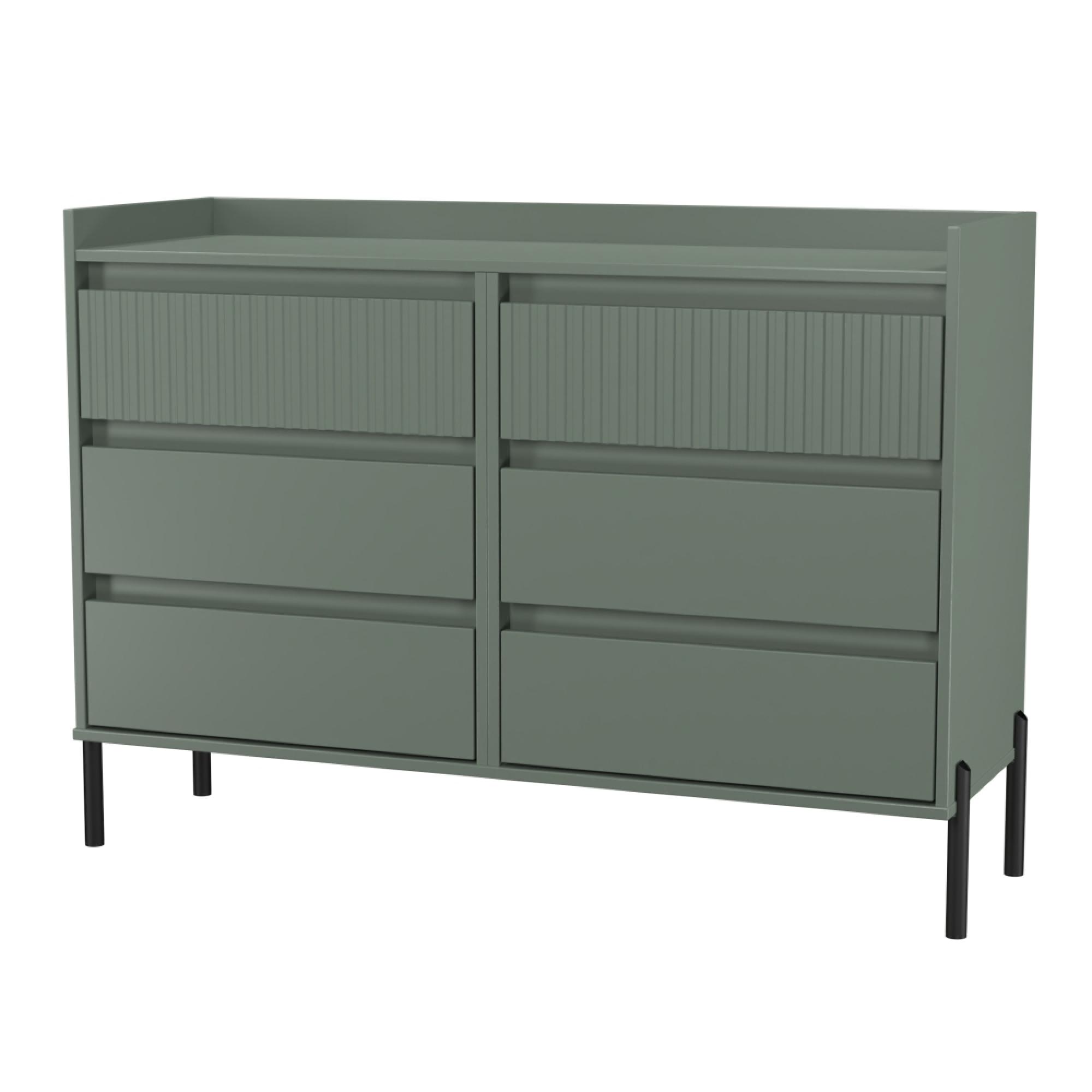 Osaka Chest - 6 Drawer - Midi - Reed Green Fluted