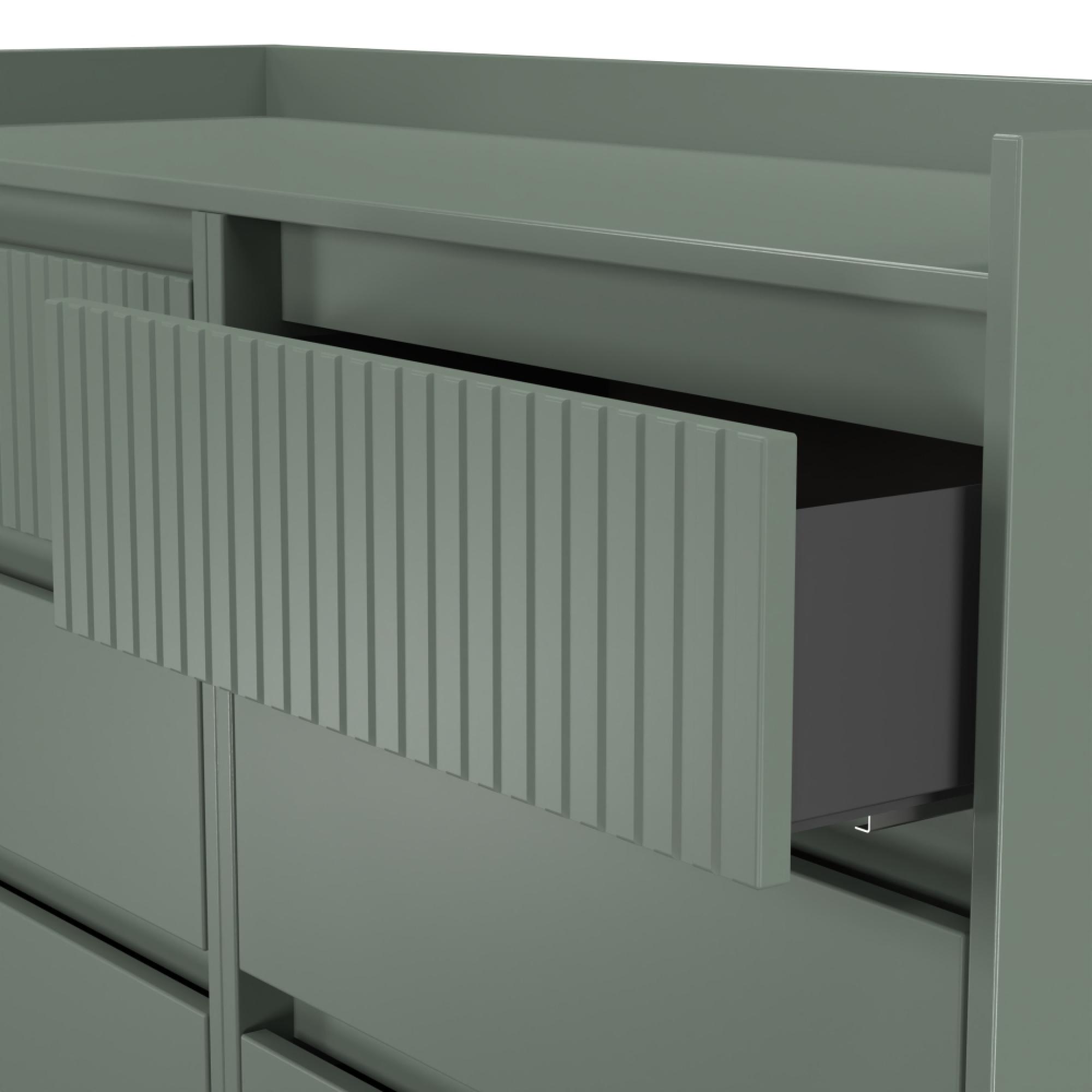 Osaka Chest - 6 Drawer - Midi - Reed Green Fluted