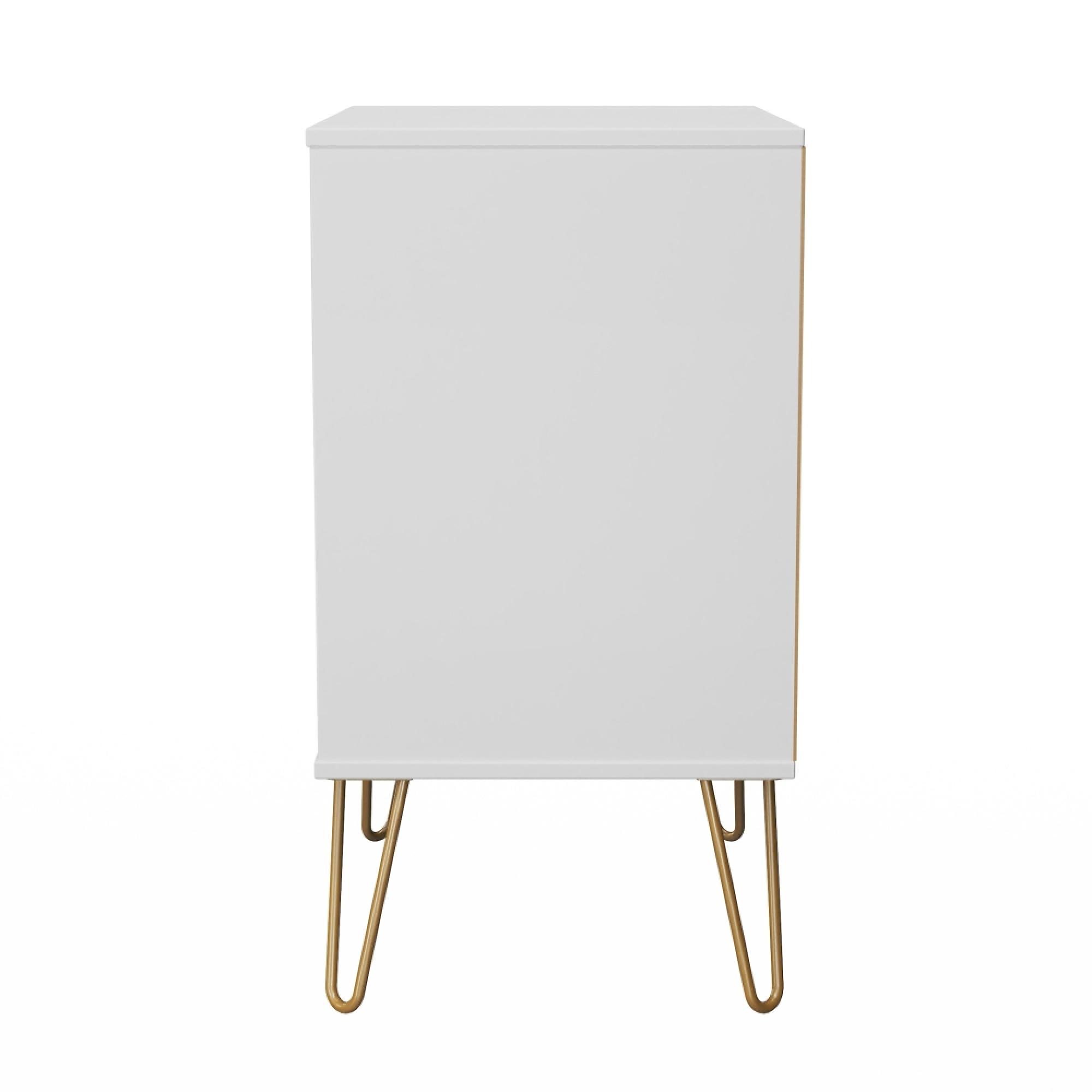 Harlequin Chest - 3 Drawer - Midi - with Hairpin Legs - White Matt