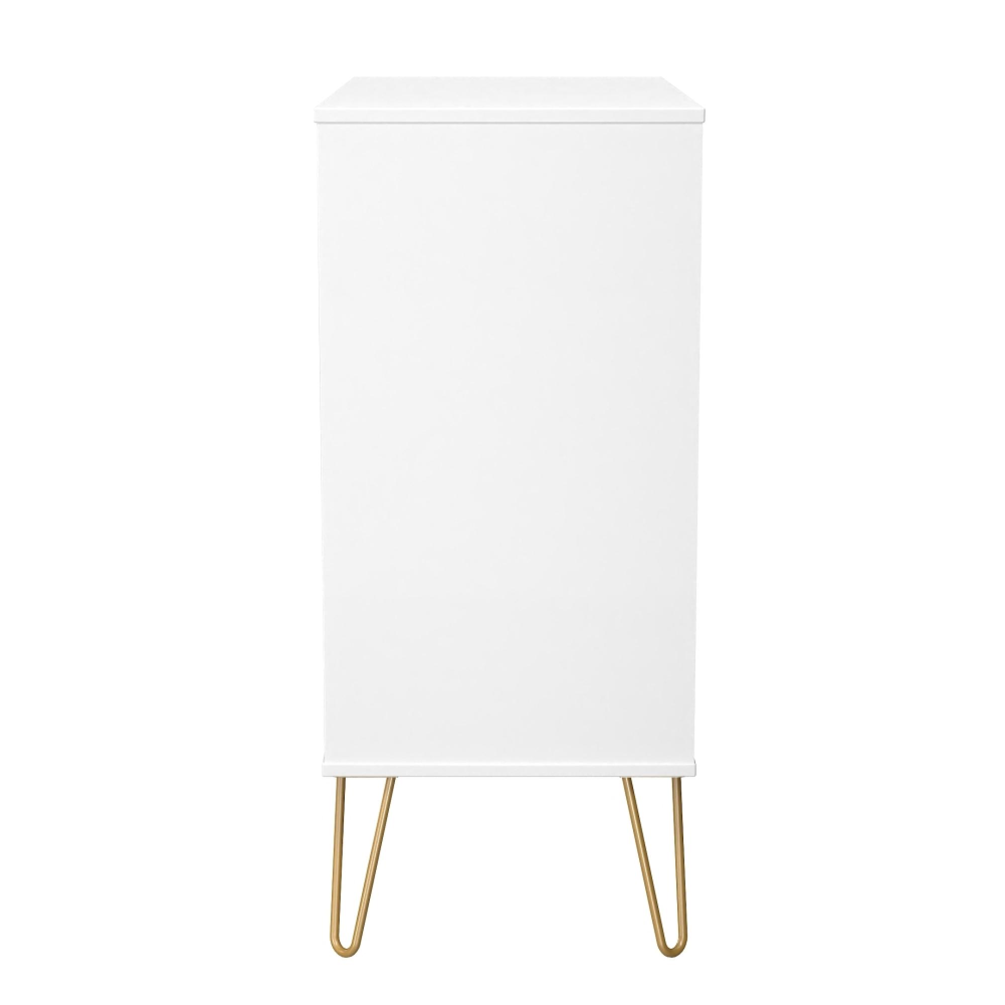 Harlequin Chest - 4 Drawer - with Hairpin Legs - White Matt