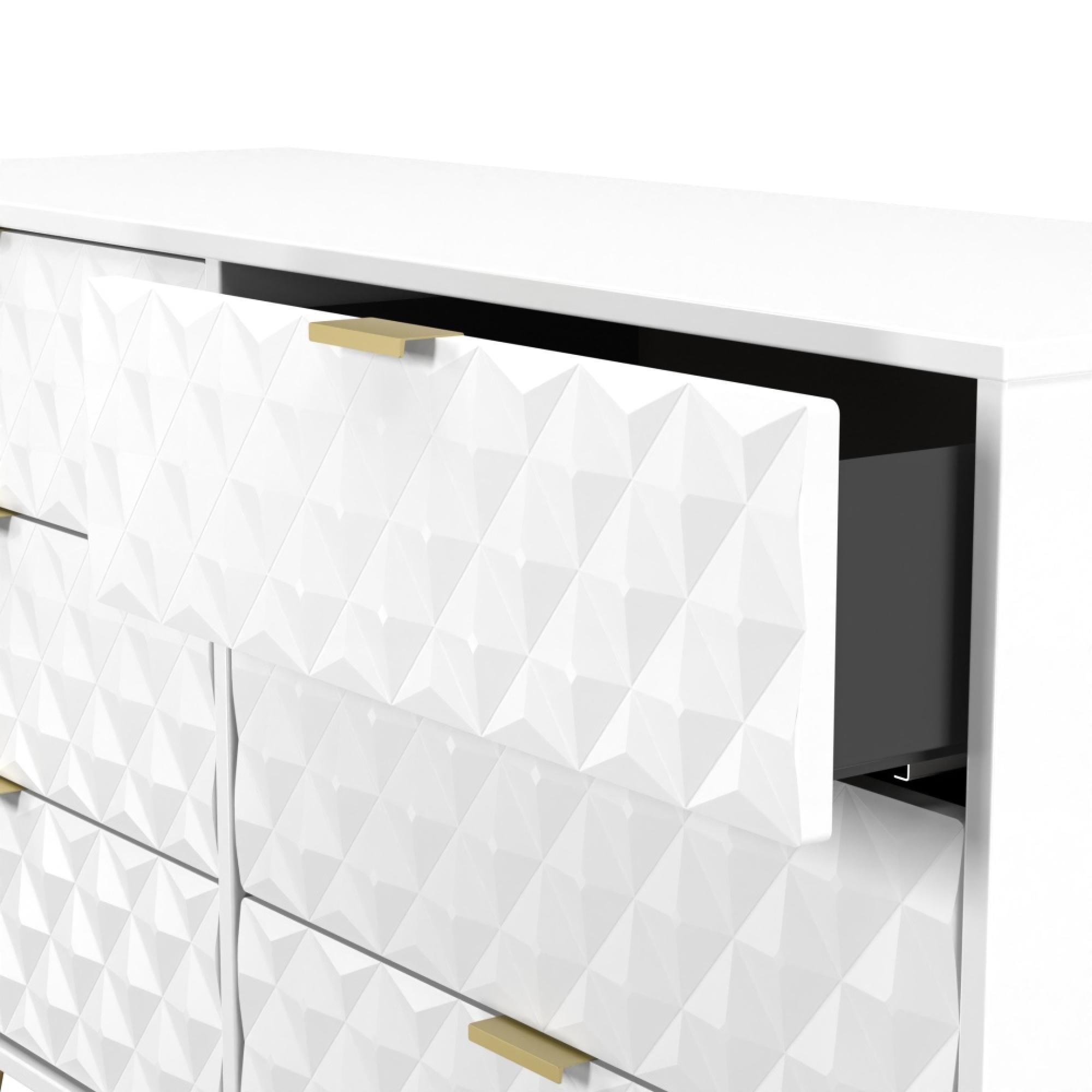 Harlequin Chest - 6 Drawer - Midi - with Hairpin Legs - White Matt