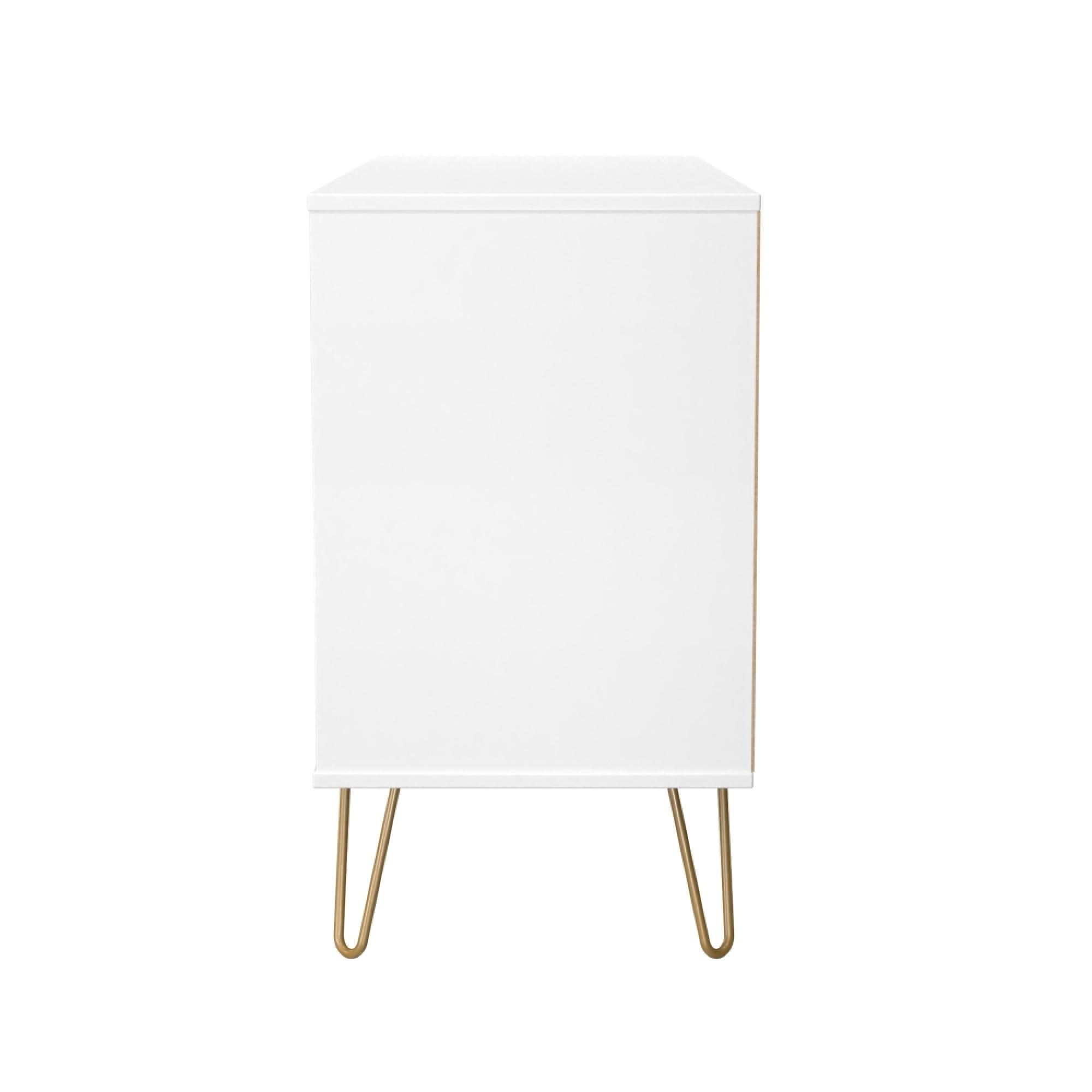 Harlequin Chest - 6 Drawer - Midi - with Hairpin Legs - White Matt