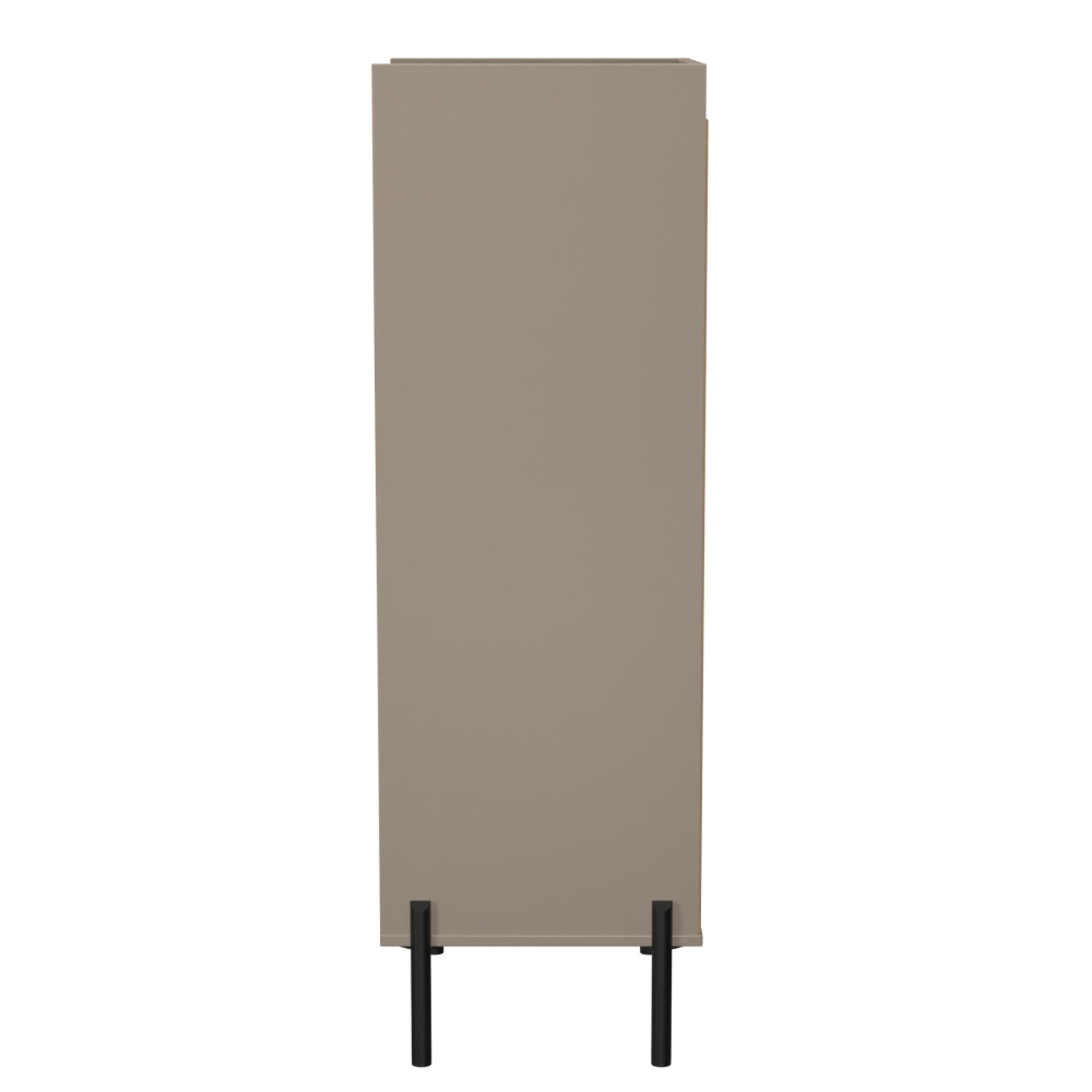 Osaka Chest - 5 Drawer - Narrow - Mushroom Matt Fluted
