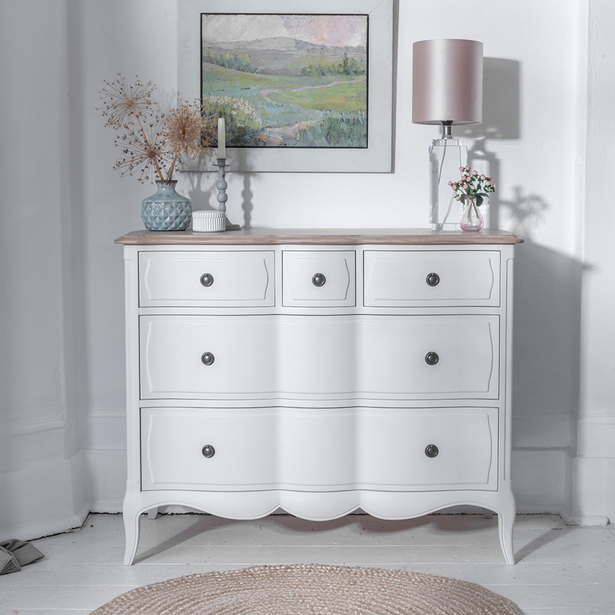 Amelie Chest - 5 Drawer - White