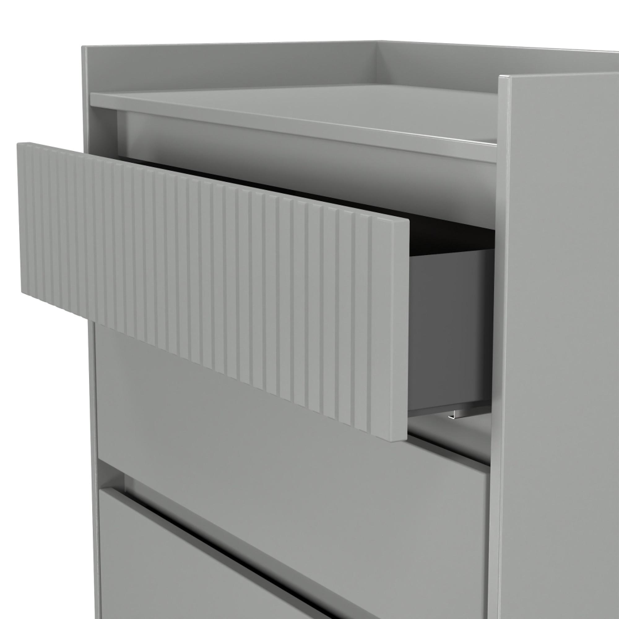 Osaka Chest - 3 Drawer - Dusk Grey Fluted