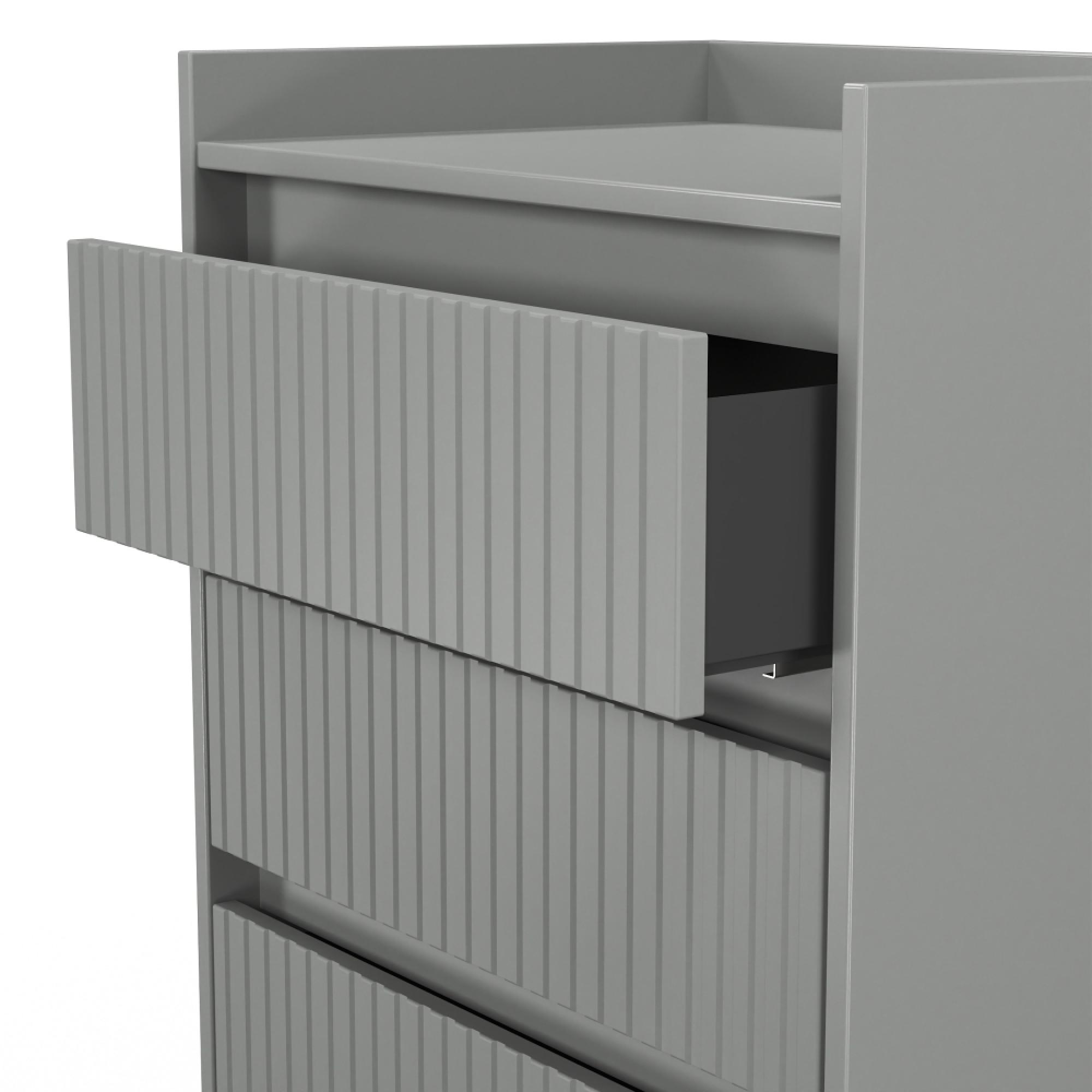 Osaka Chest - 3 Drawer - Midi - Dusk Grey Fluted