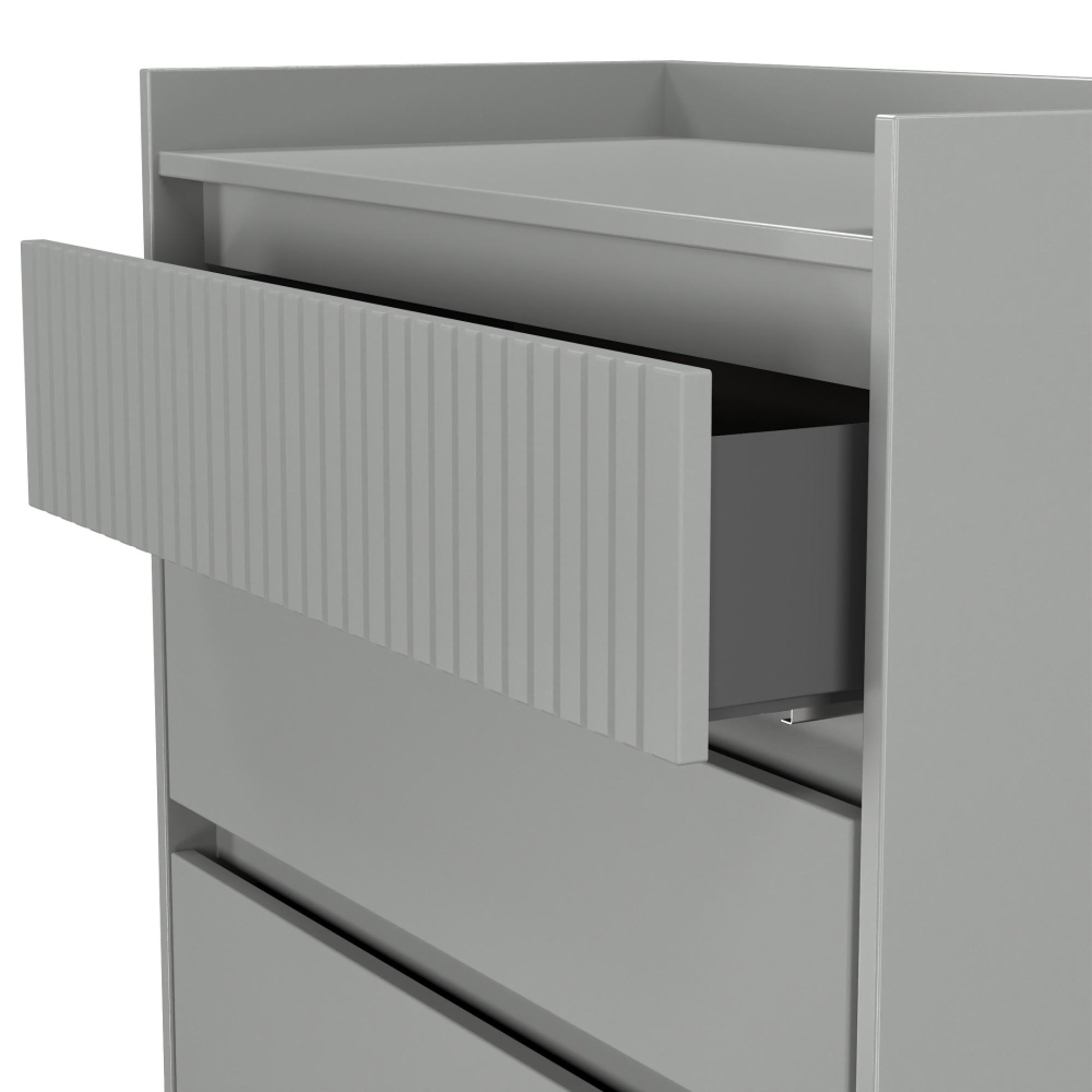 Osaka Chest - 4 Drawer - Dusk Grey Fluted