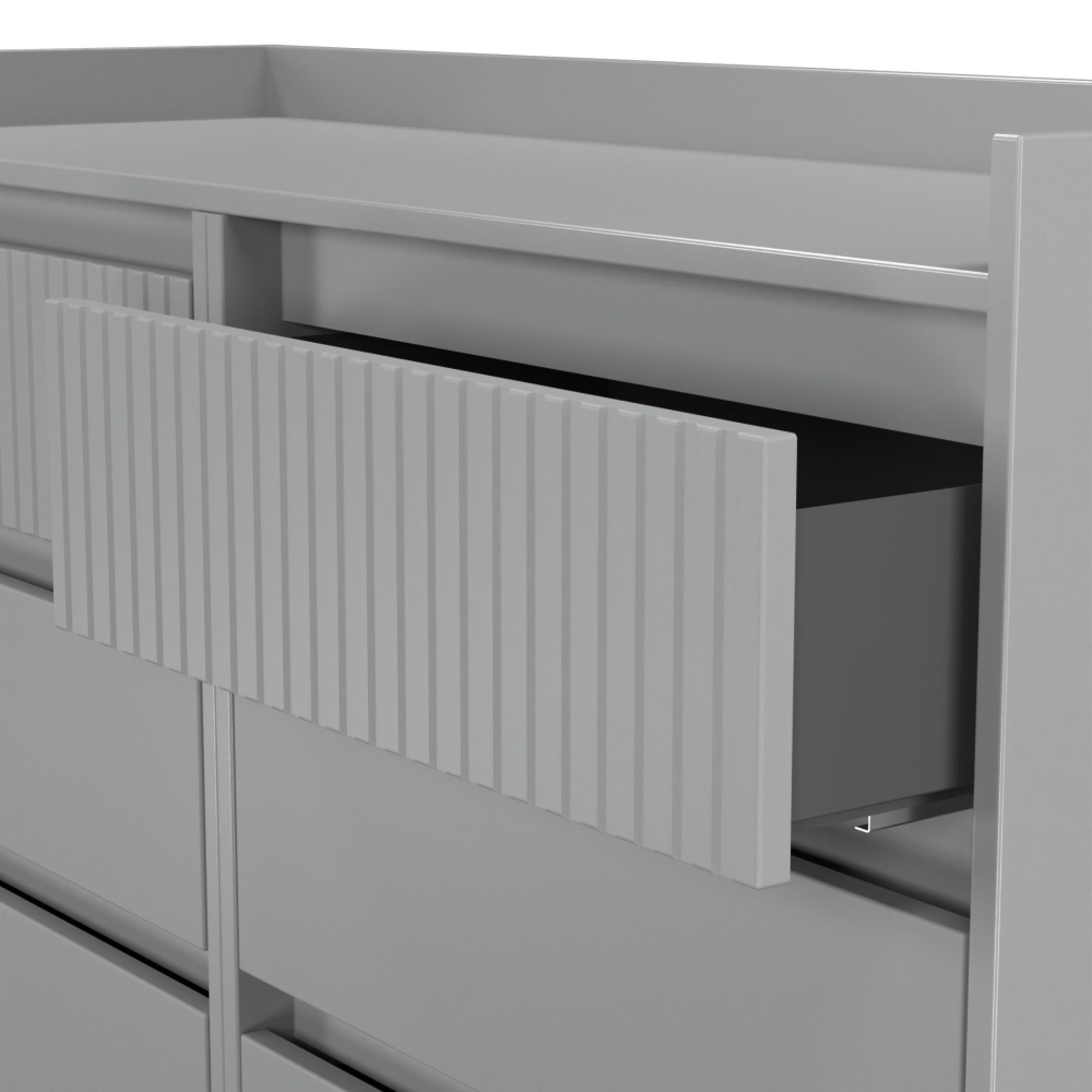 Osaka Chest - 6 Drawer - Midi - Dusk Grey Fluted