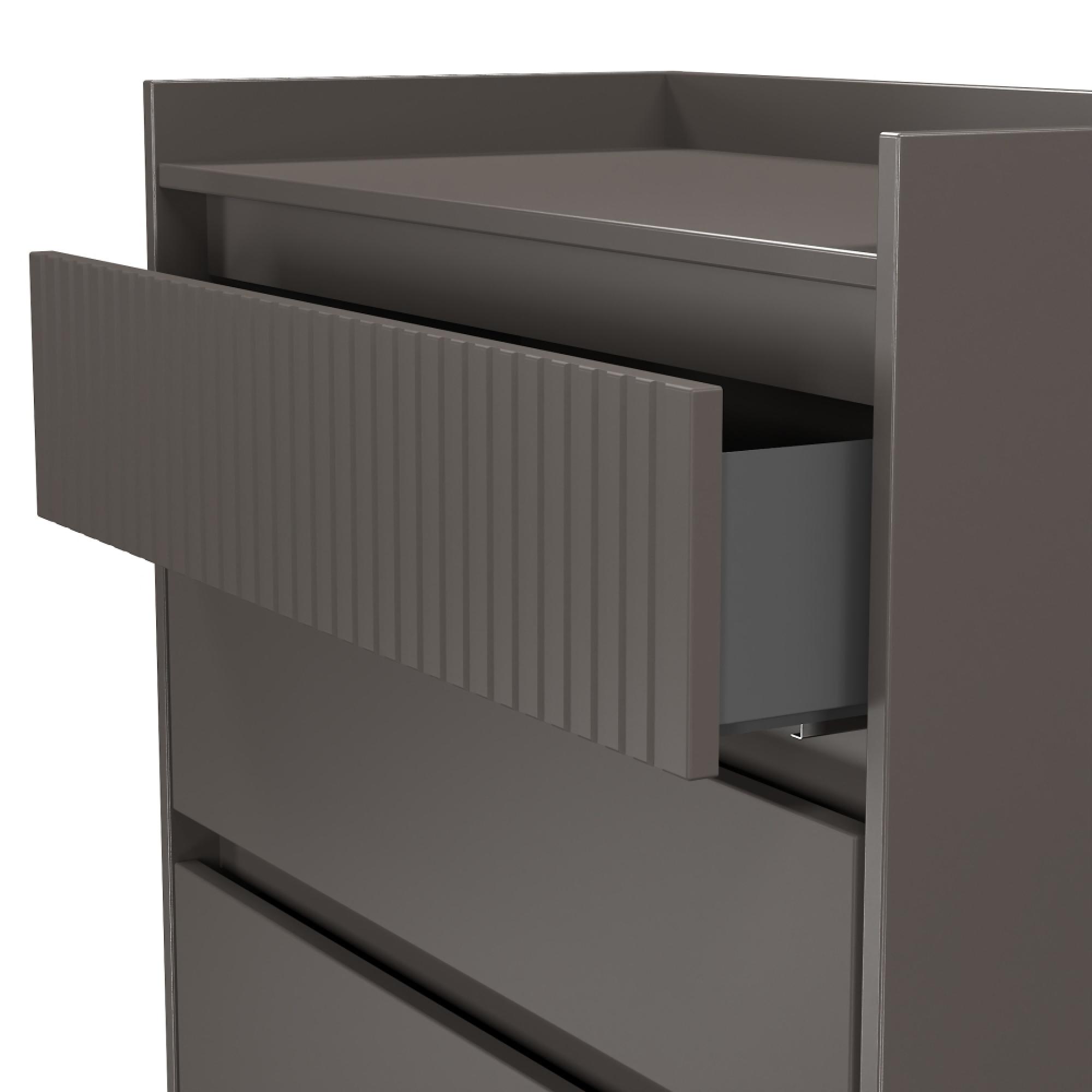 Osaka Chest - 3 Drawer - Graphite Fluted