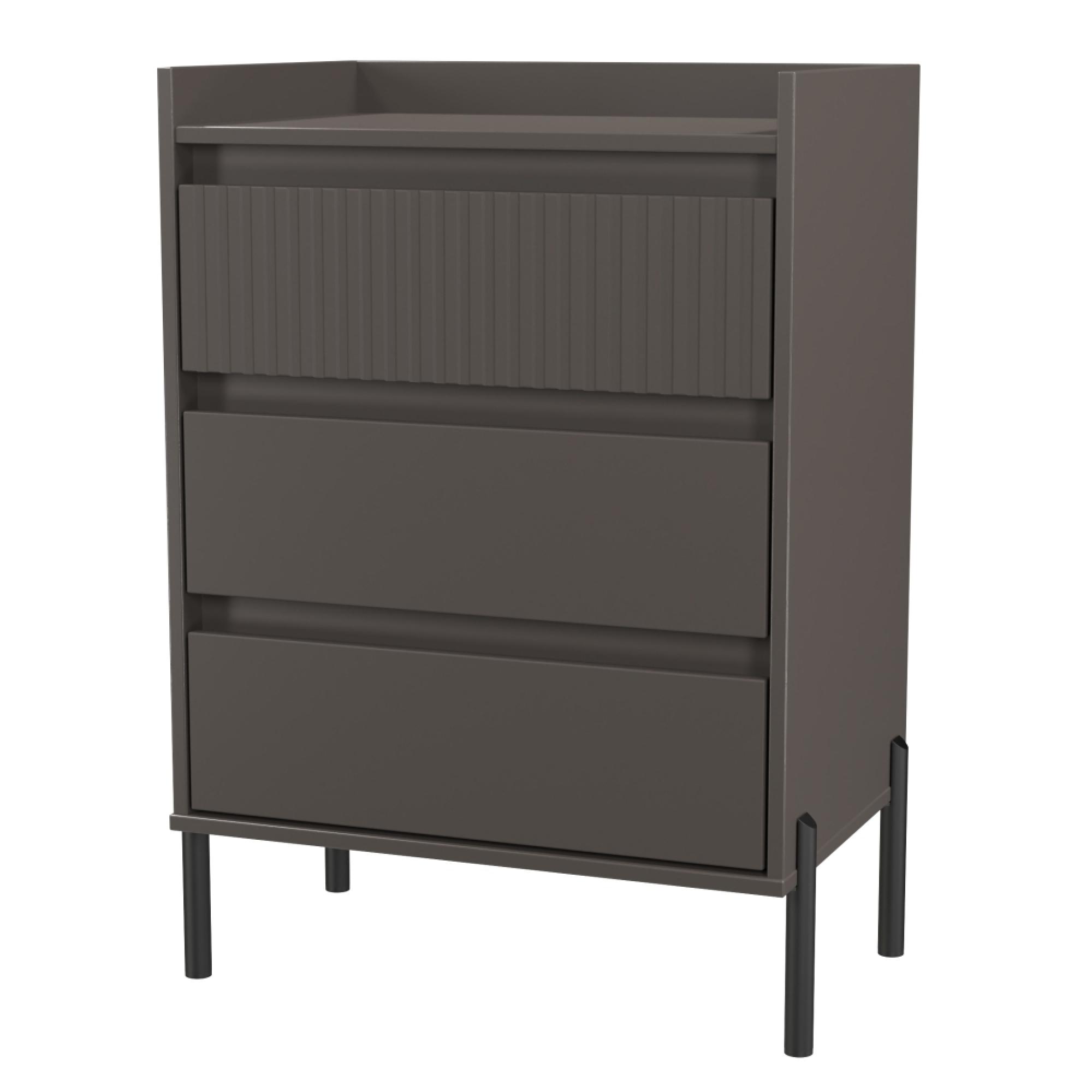Osaka Chest - 3 Drawer - Midi - Graphite Fluted