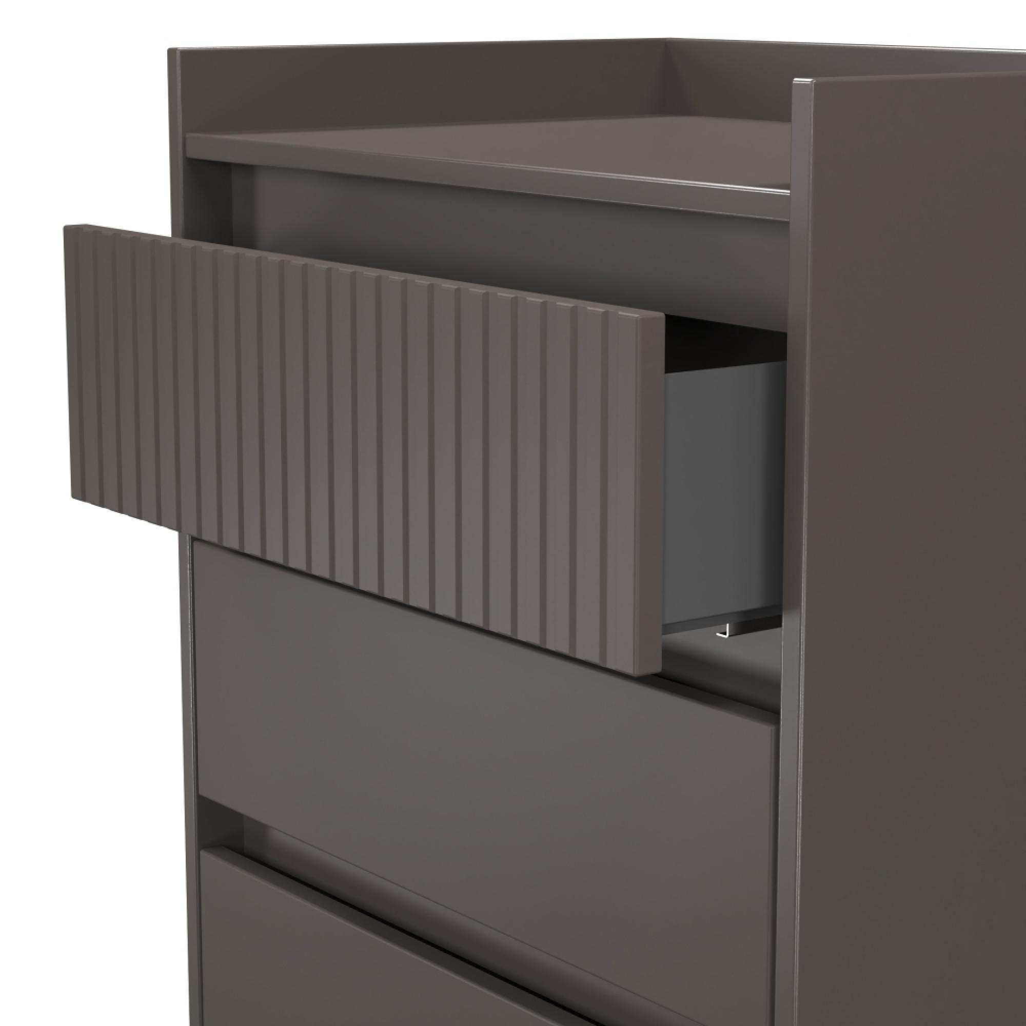Osaka Chest - 3 Drawer - Midi - Graphite Fluted