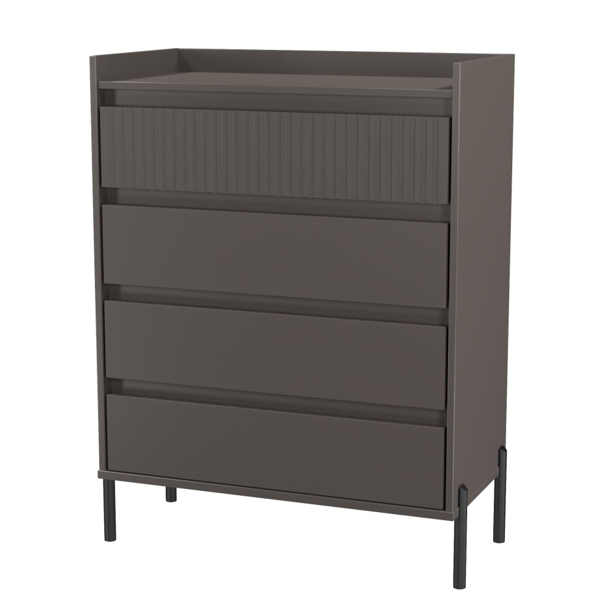 Osaka Chest - 4 Drawer - Graphite Fluted
