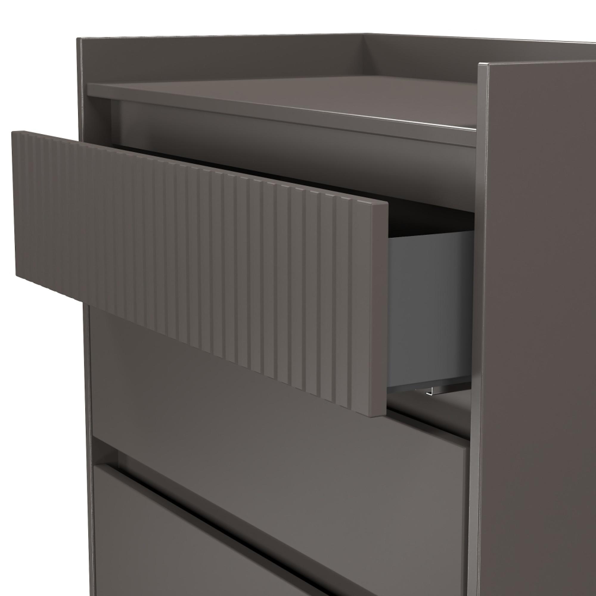 Osaka Chest - 4 Drawer - Graphite Fluted