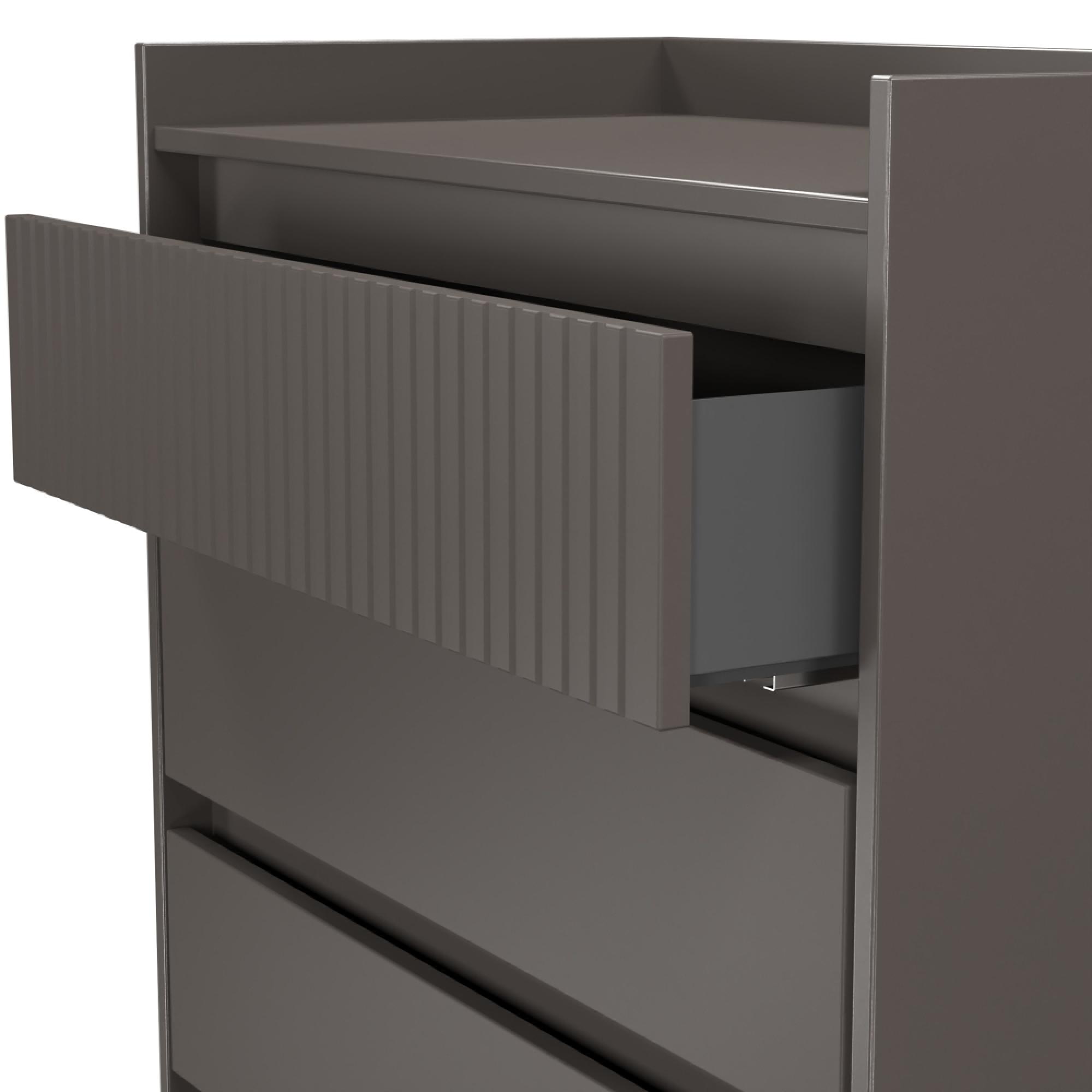 Osaka Chest - 5 Drawer - Wide - Graphite Fluted