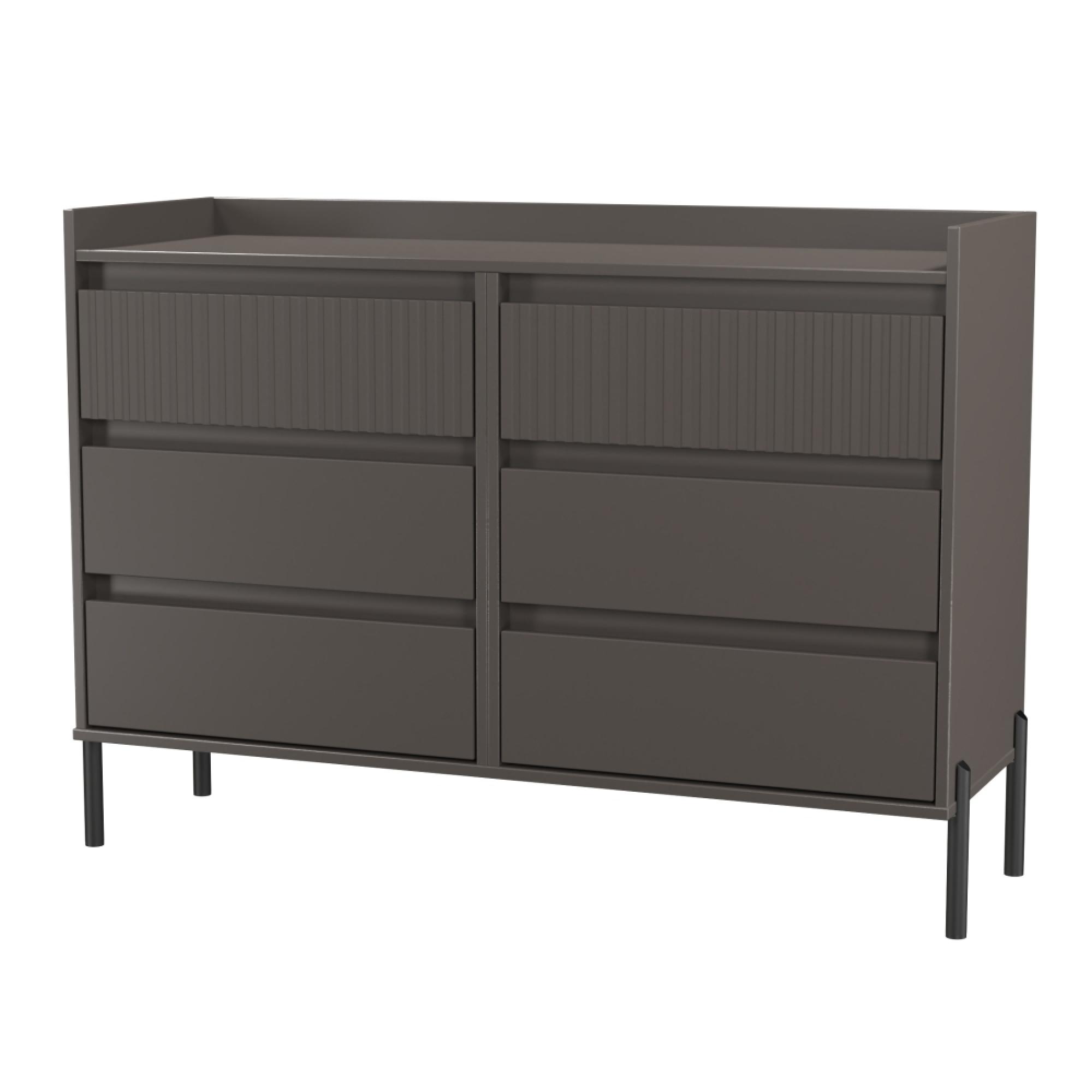 Osaka Chest - 6 Drawer - Midi - Graphite Fluted