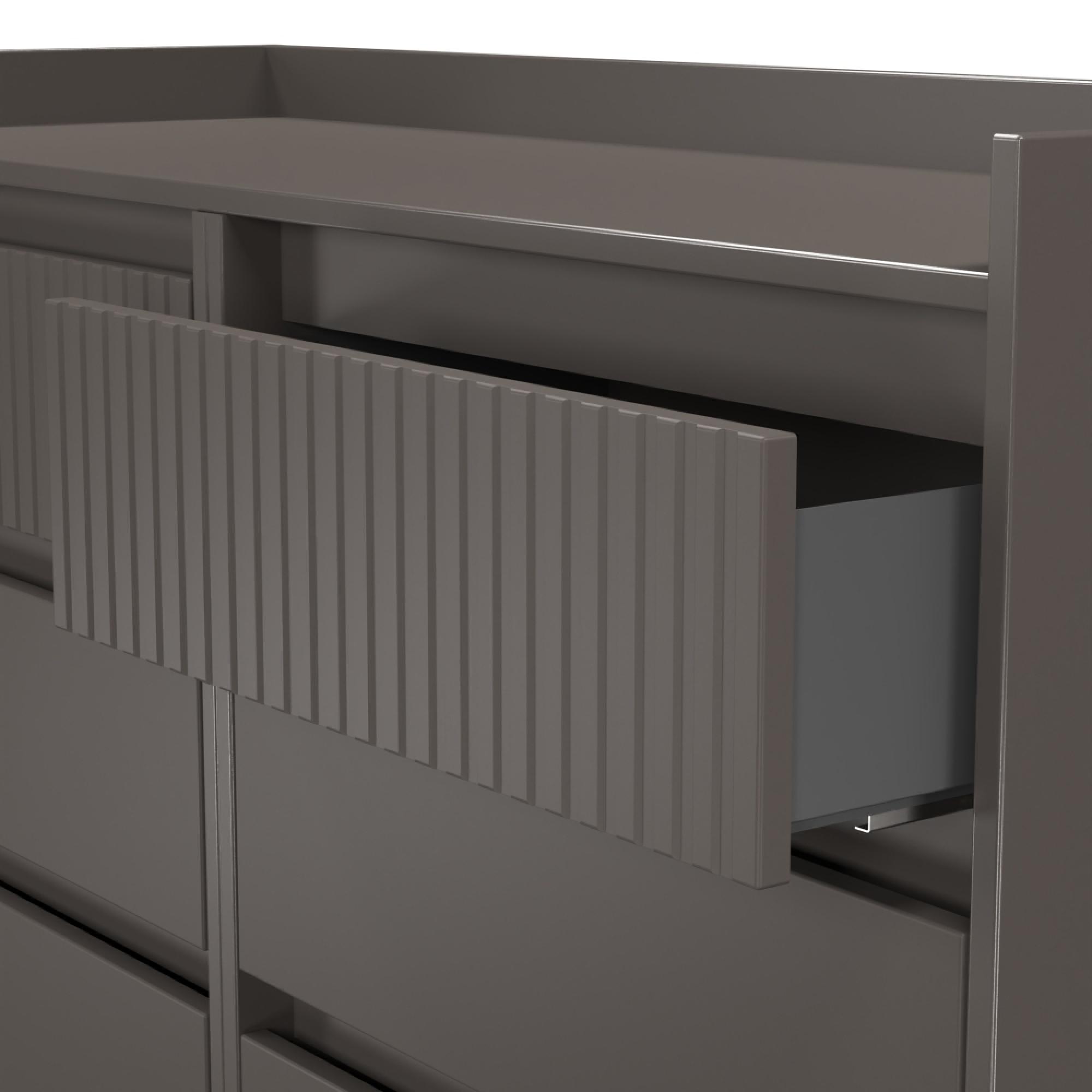 Osaka Chest - 6 Drawer - Midi - Graphite Fluted