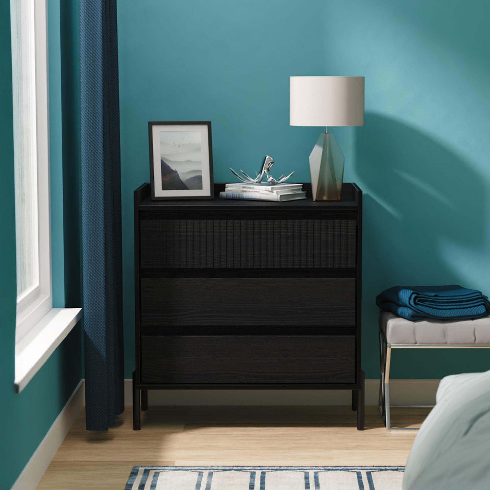 Osaka Chest - 3 Drawer - Black Ash Fluted