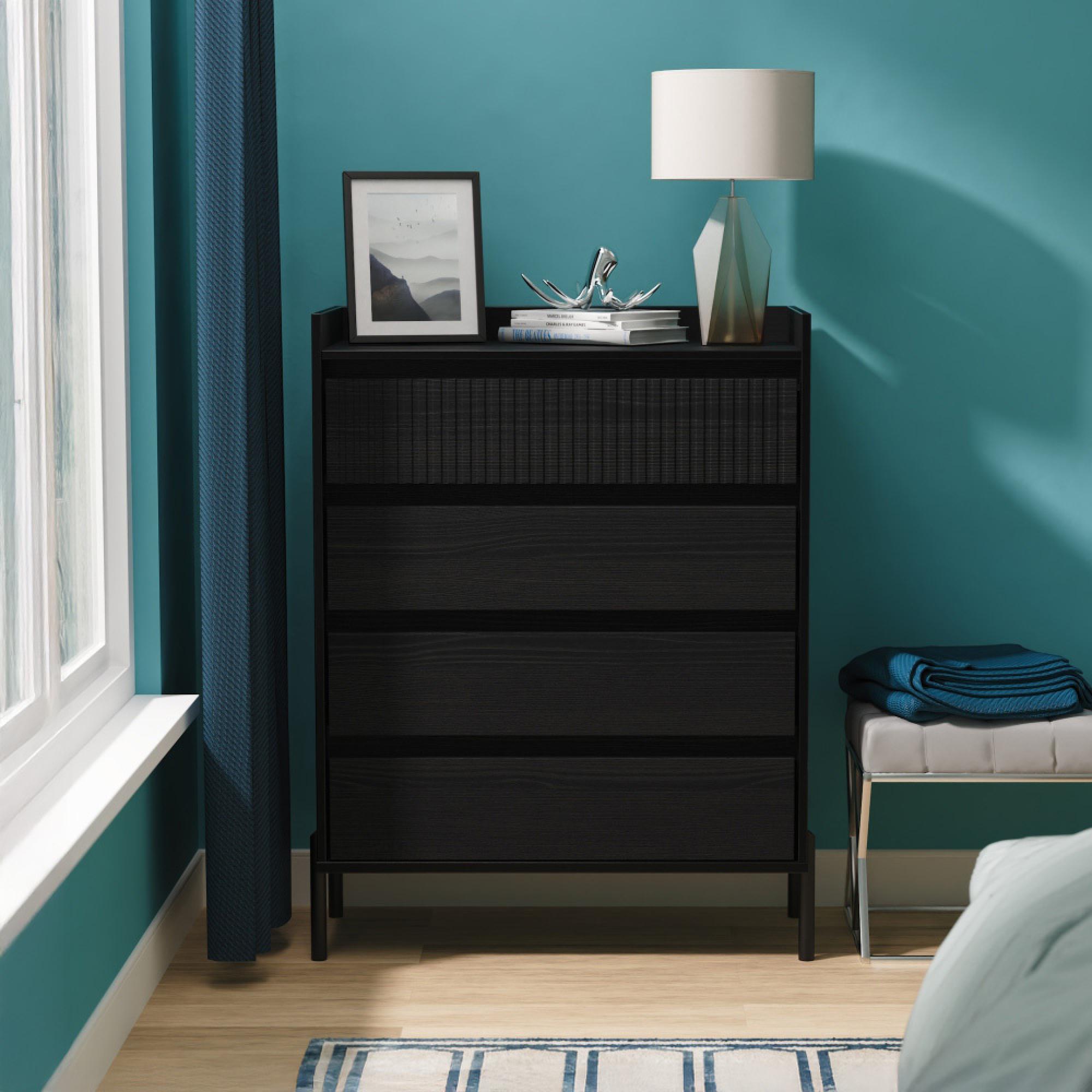 Osaka Chest - 4 Drawer - Black Ash Fluted