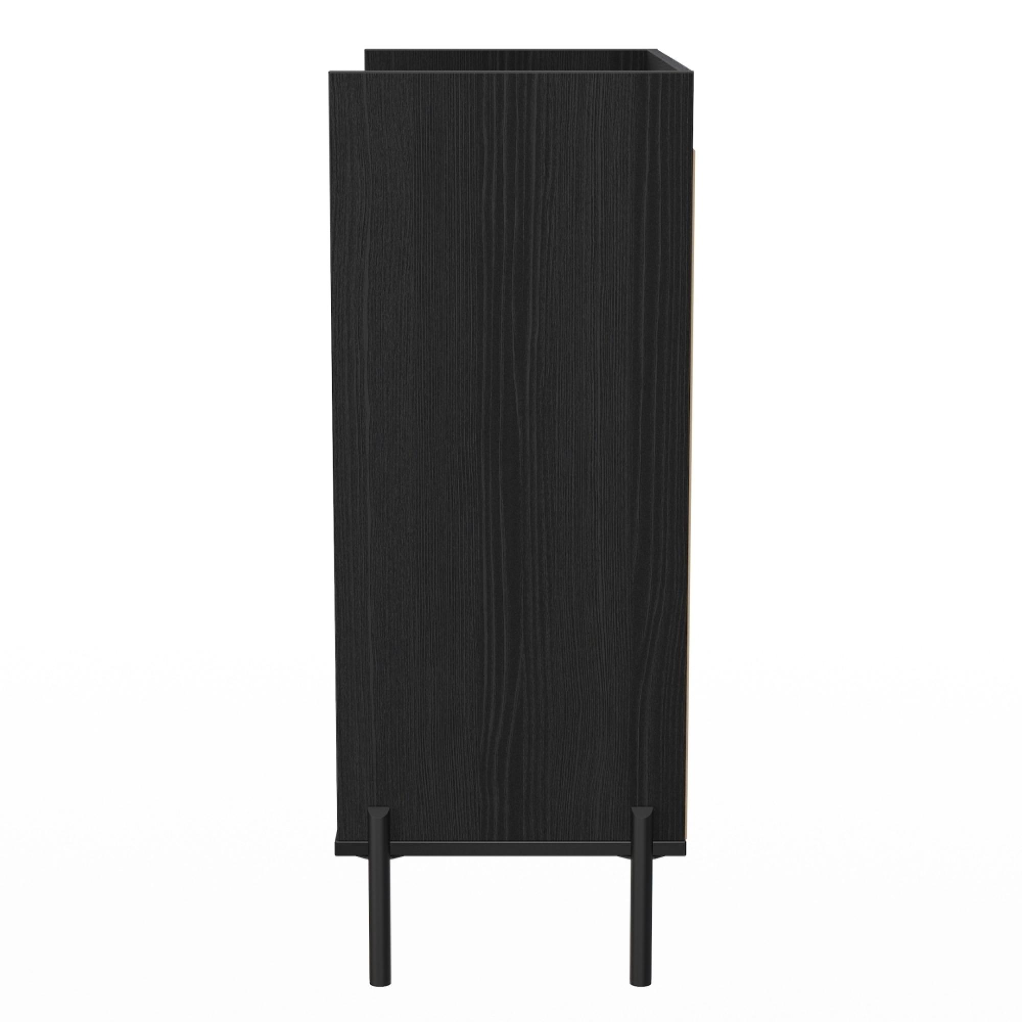 Osaka Chest - 4 Drawer - Black Ash Fluted