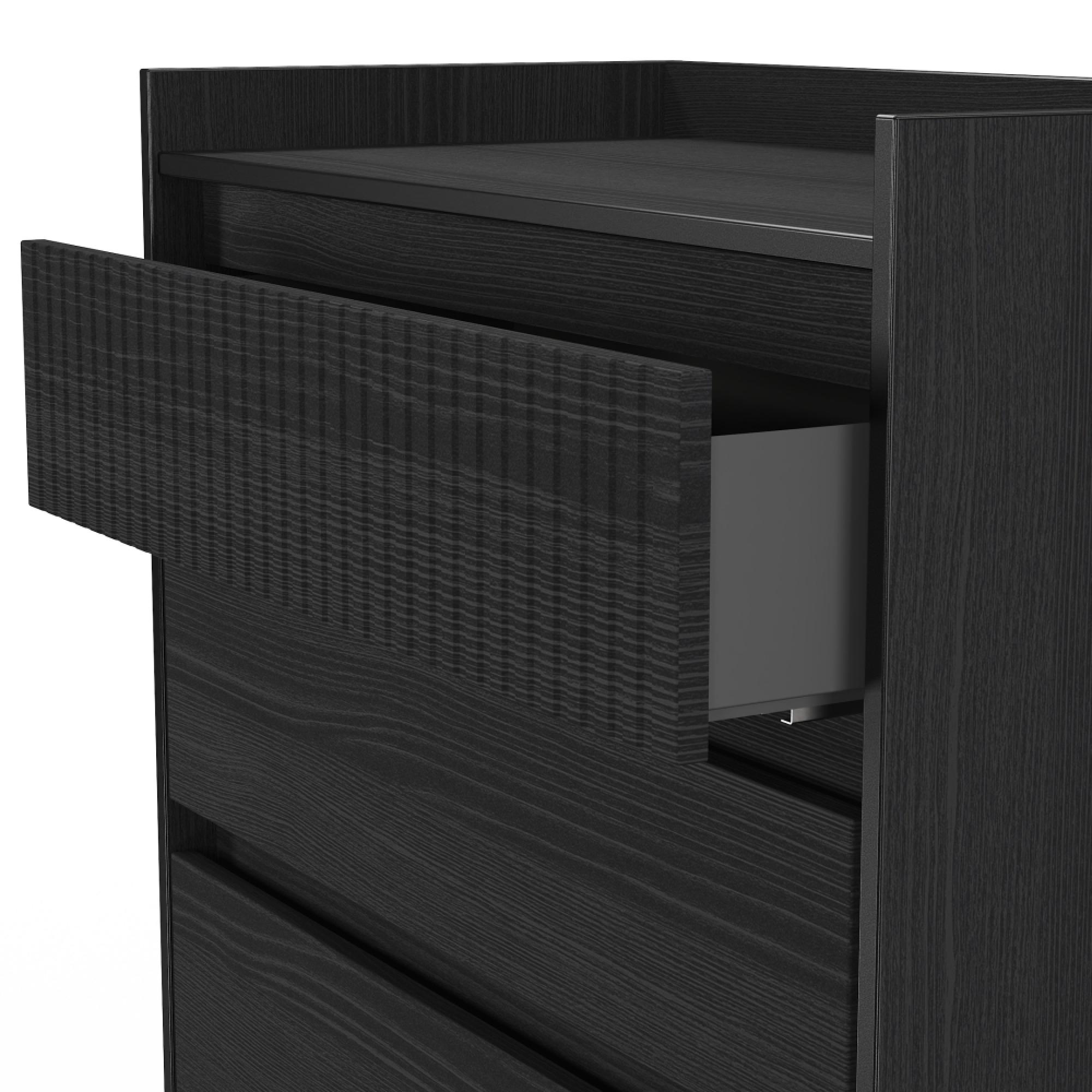 Osaka Chest - 4 Drawer - Black Ash Fluted