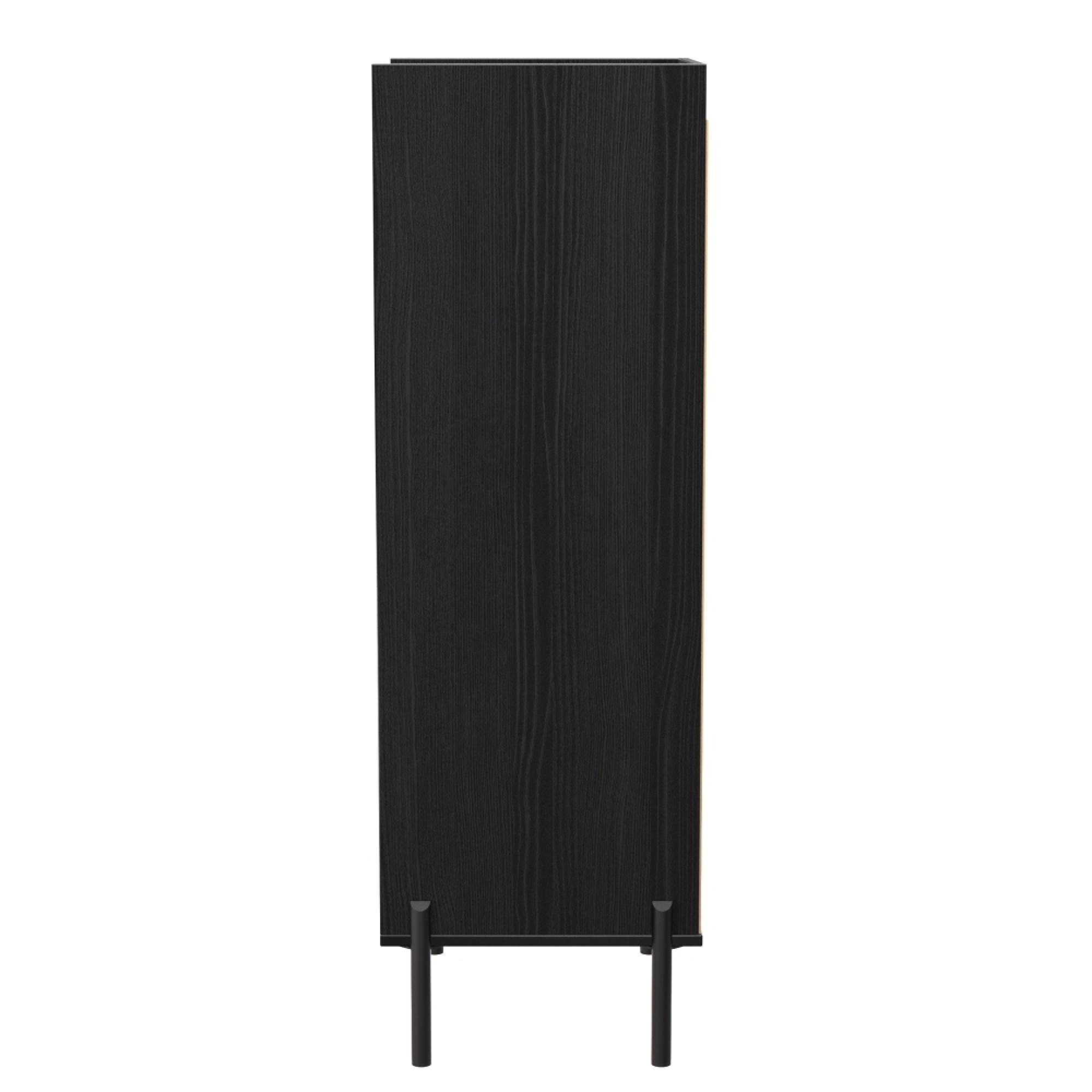 Osaka Chest - 5 Drawer - Narrow - Black Ash Fluted