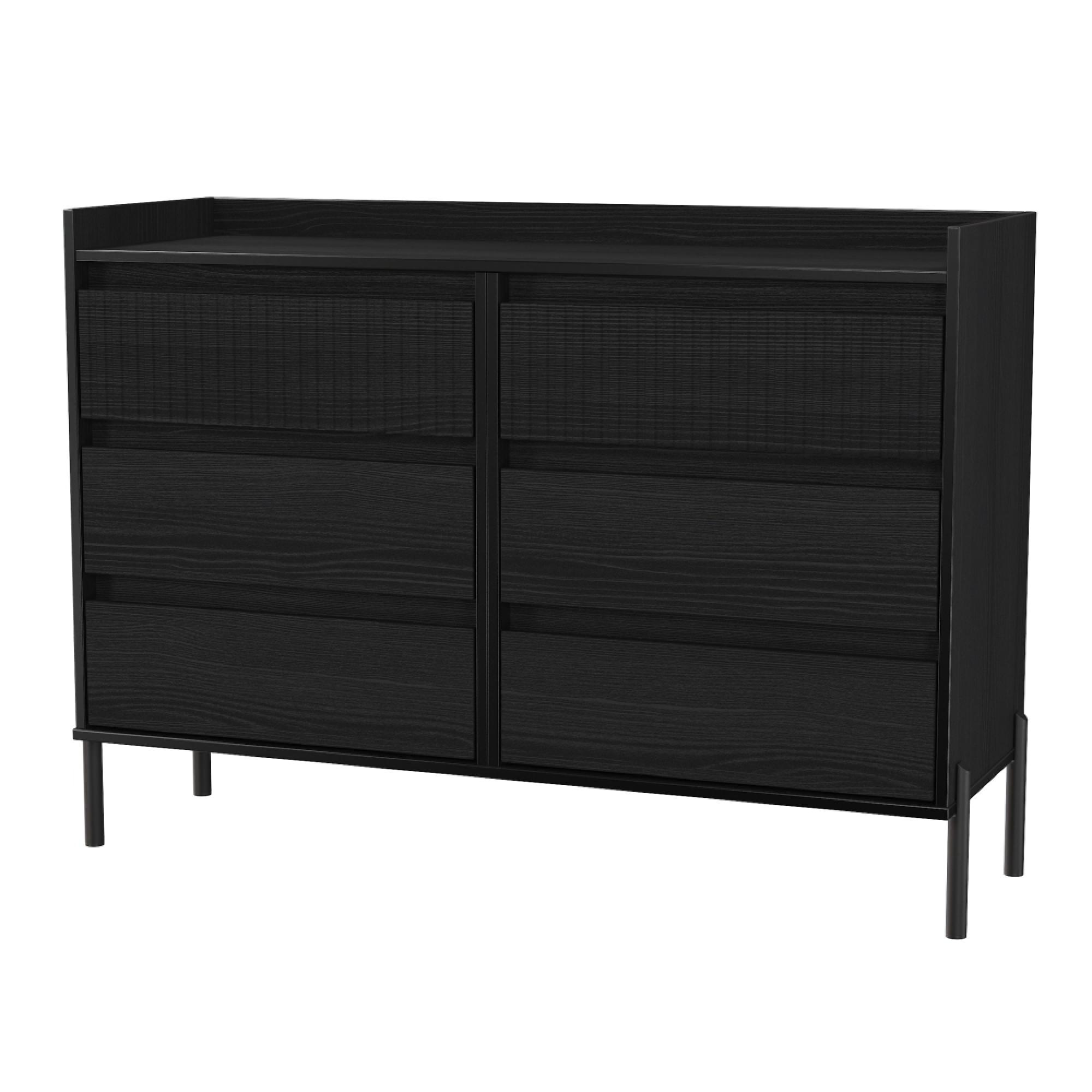 Osaka Chest - 6 Drawer - Midi - Black Ash Fluted