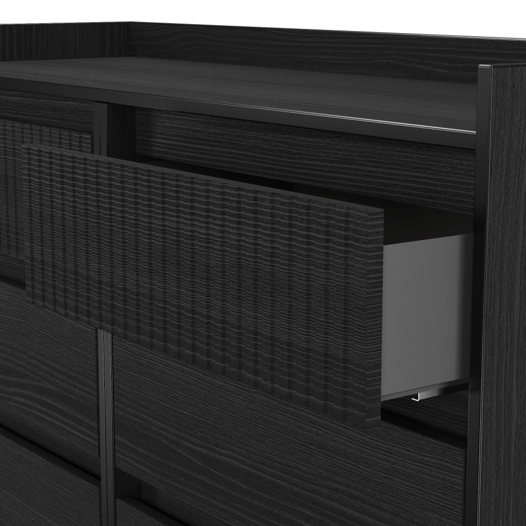 Osaka Chest - 6 Drawer - Midi - Black Ash Fluted