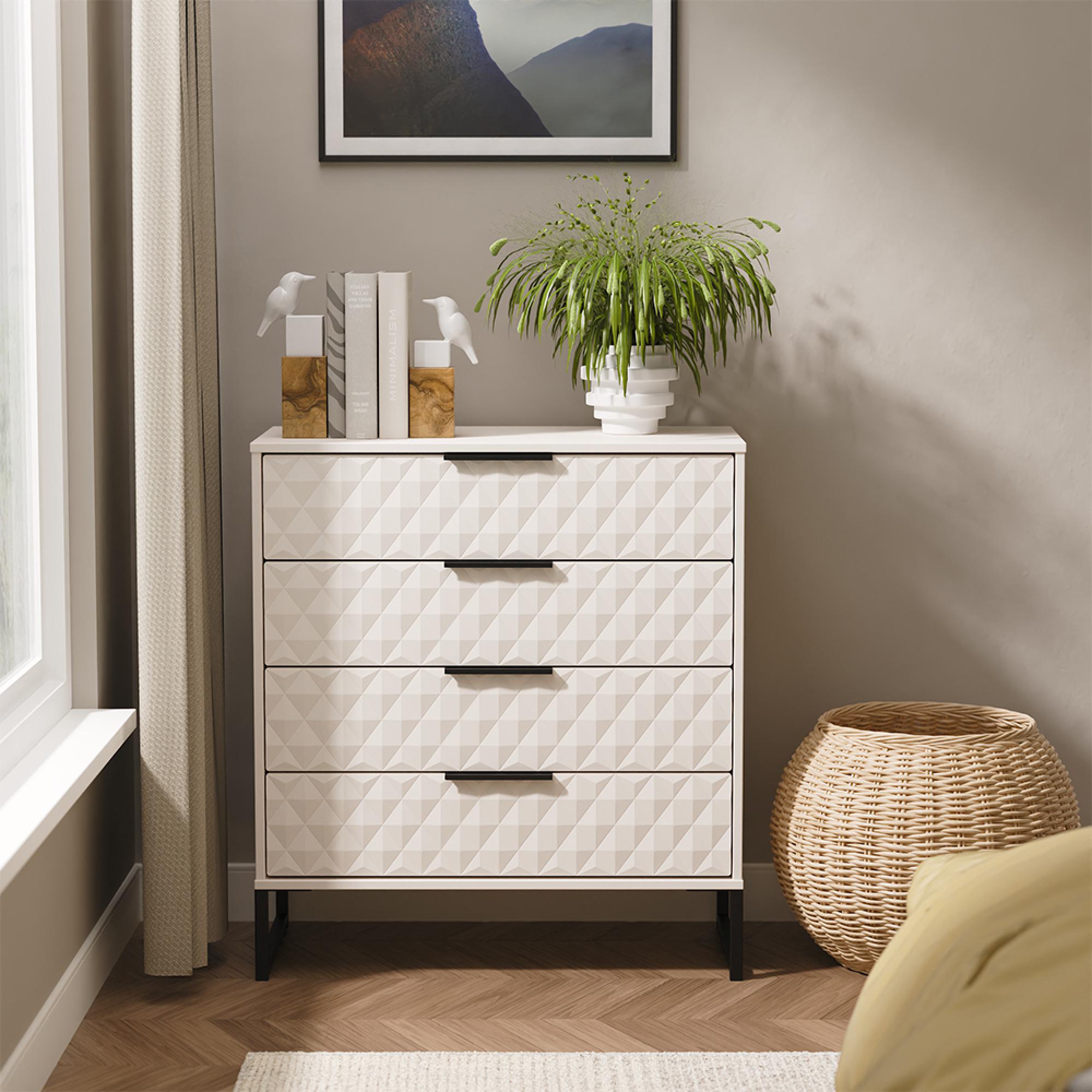 Harlequin Chest - 4 Drawer - with Hairpin Legs - Kashmir Matt