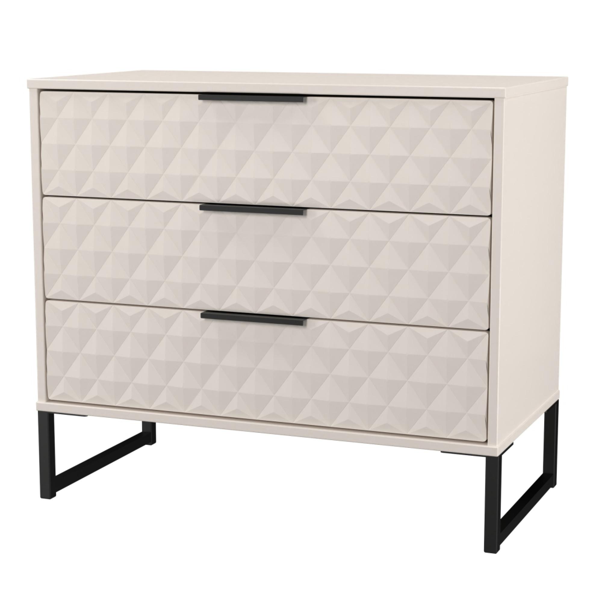 Harlequin Chest - 3 Drawer - with Hairpin Legs - Kashmir Matt