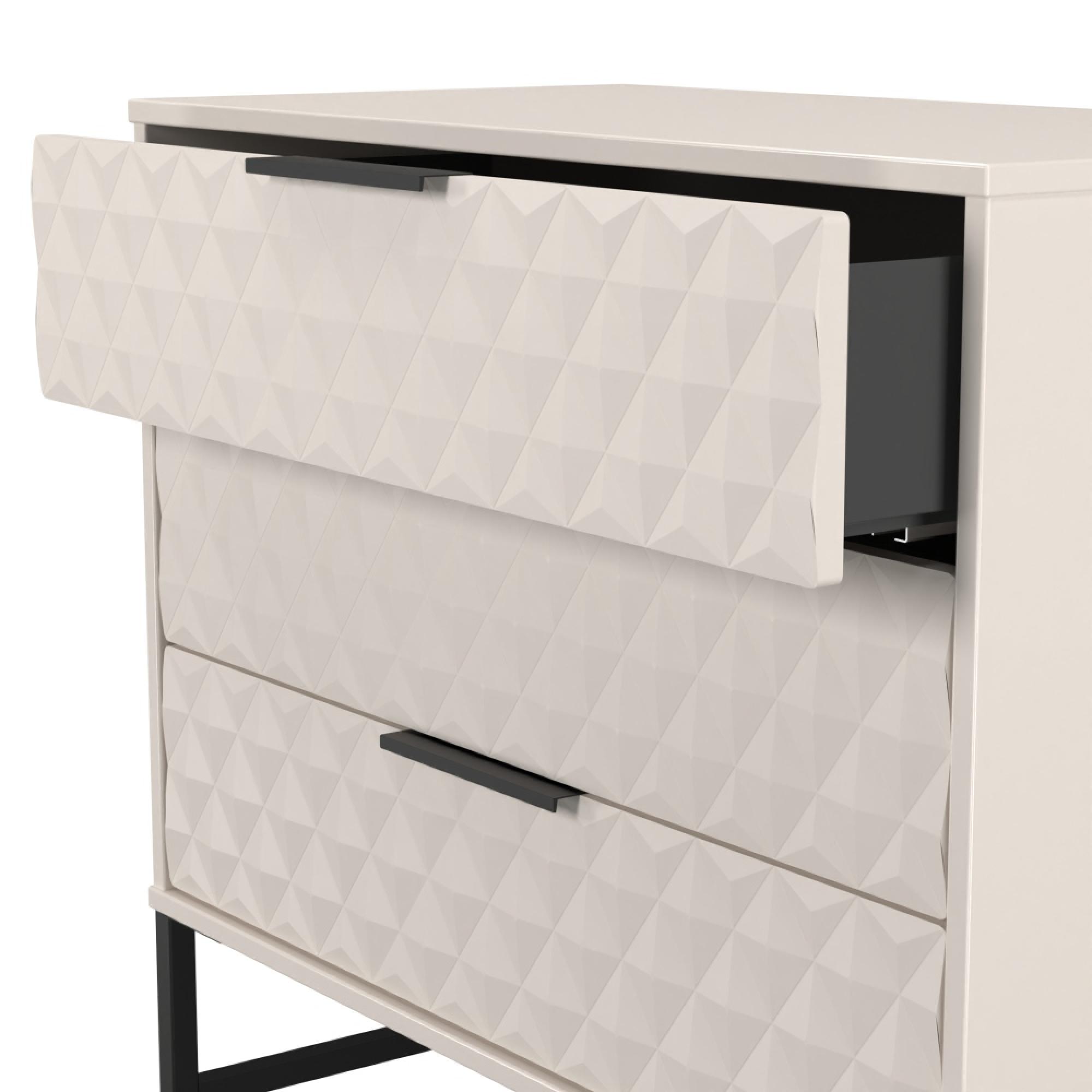 Harlequin Chest - 3 Drawer - with Hairpin Legs - Kashmir Matt