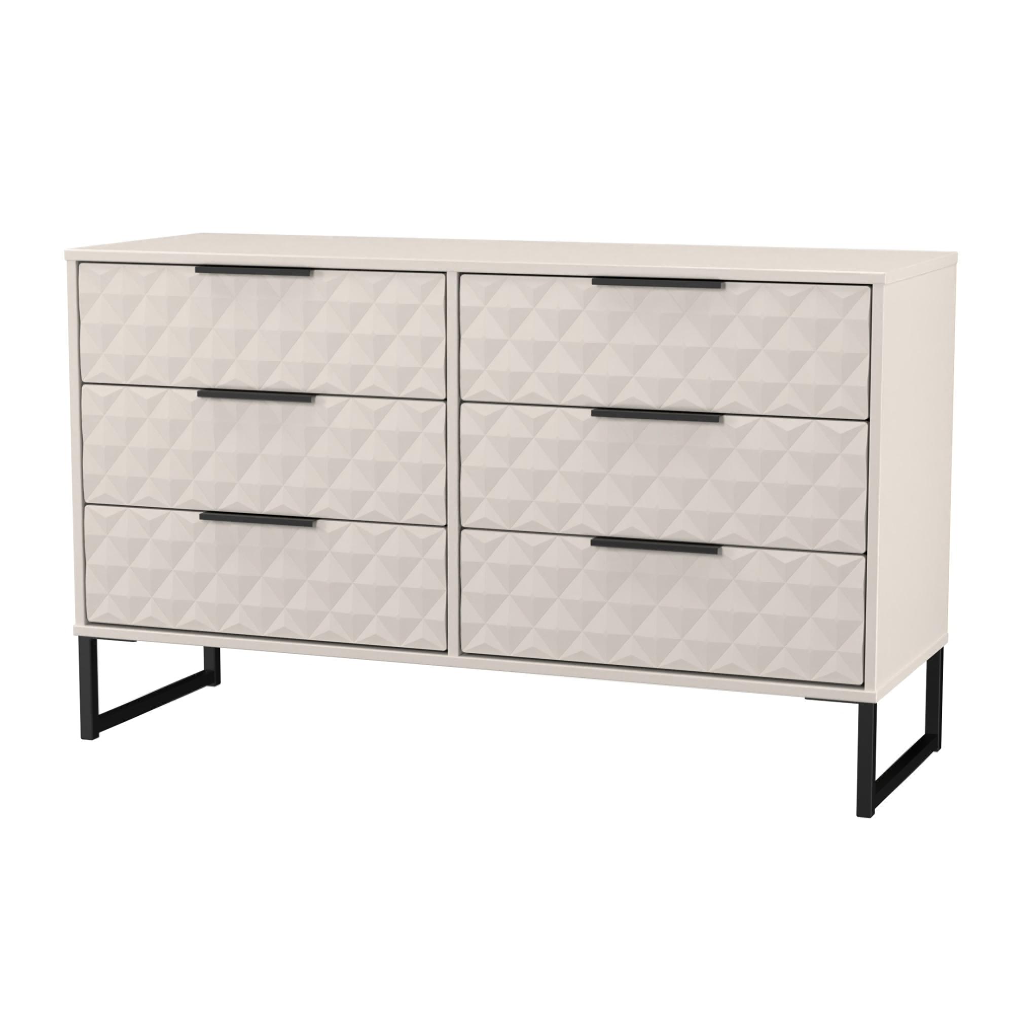 Harlequin Chest - 6 Drawer - Midi - with Hairpin Legs - Kashmir Matt