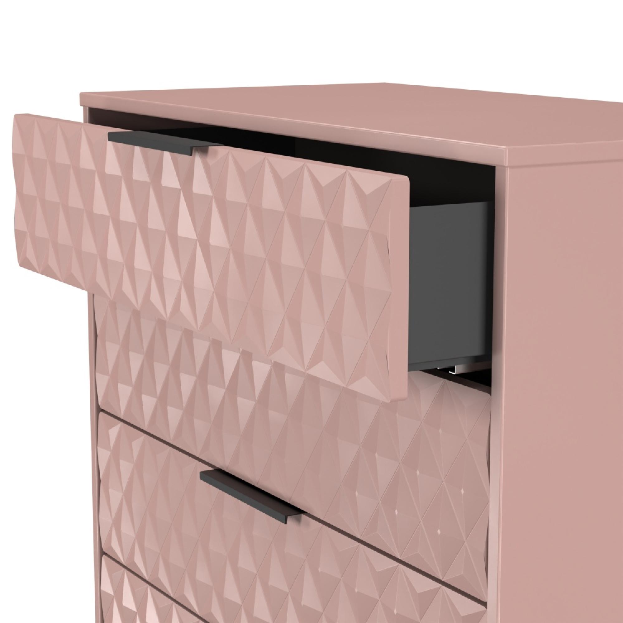 Harlequin Chest - 4 Drawer - with Hairpin Legs - Kobe Pink