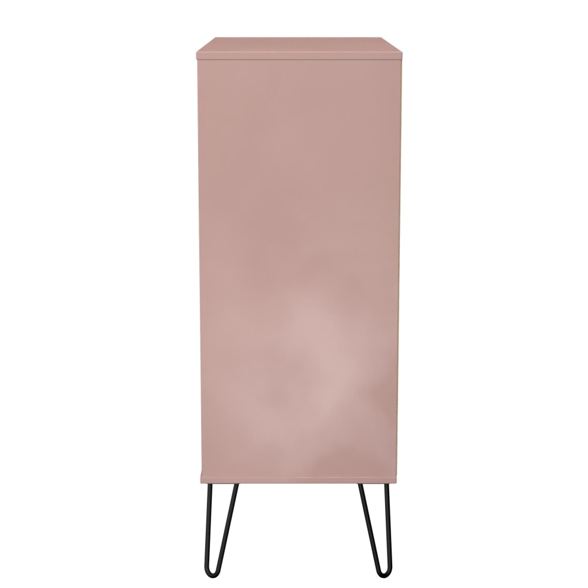 Harlequin Chest - 5 Drawer - Wide - with Hairpin Legs - Kobe Pink