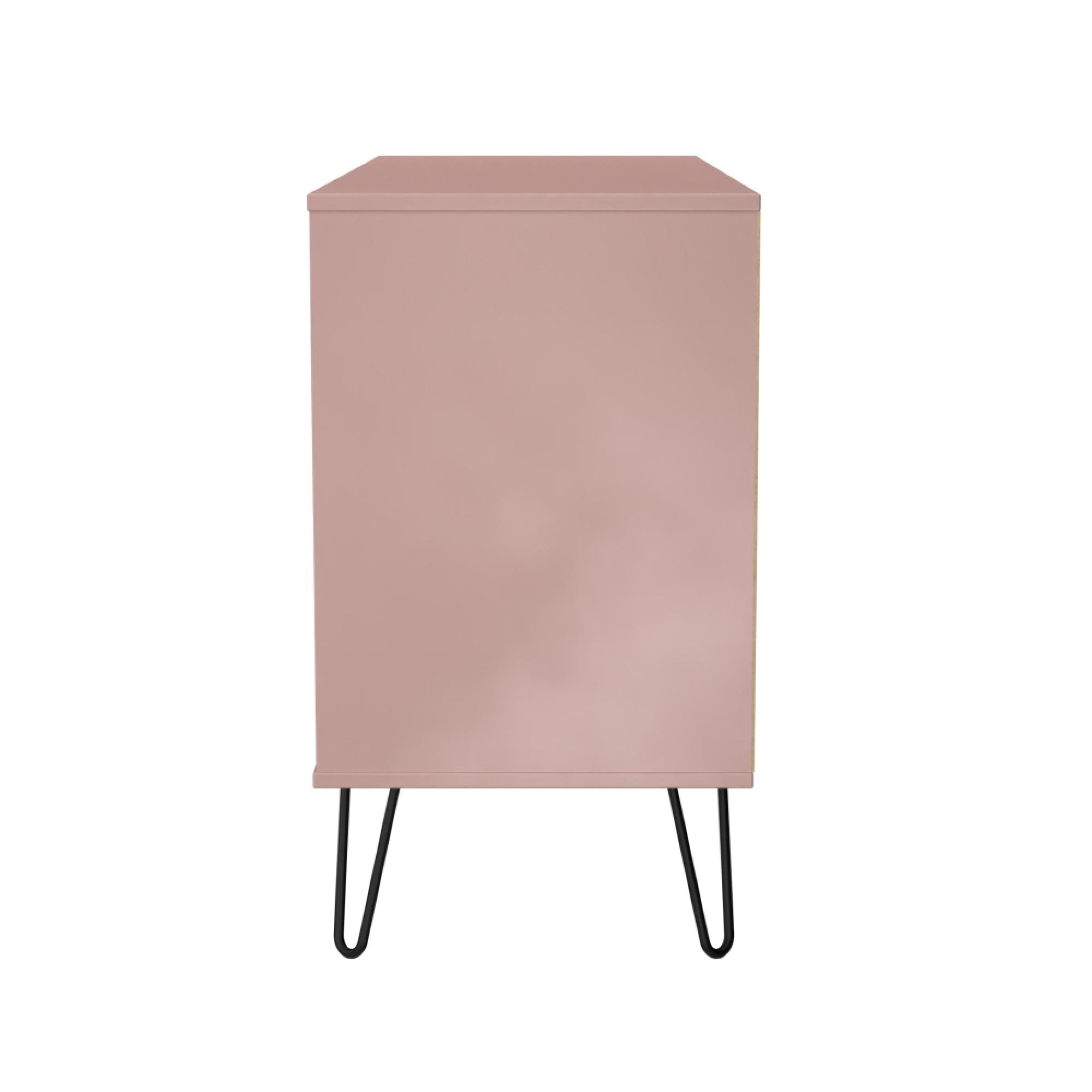 Harlequin Chest - 6 Drawer - Midi - with Hairpin Legs - Kobe Pink