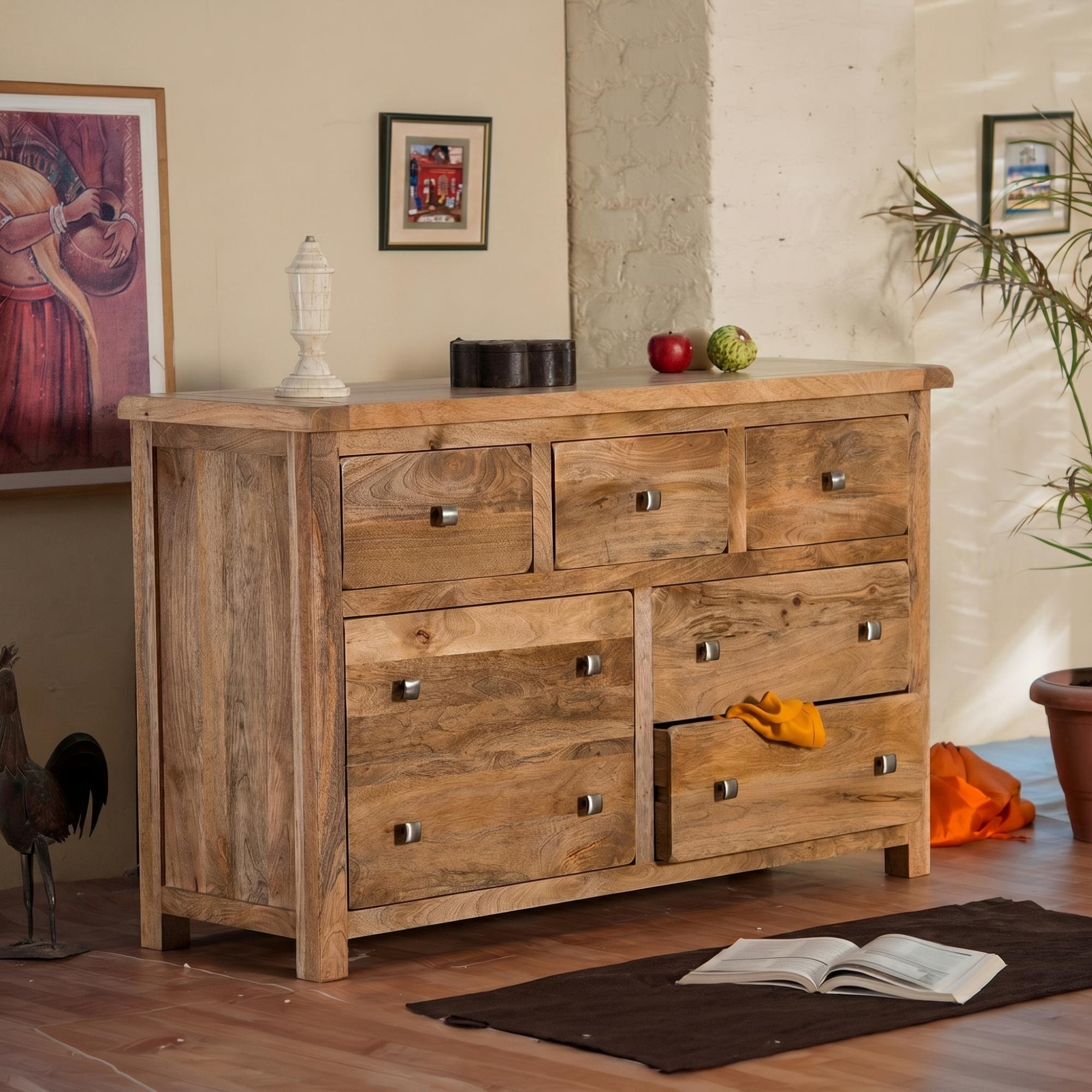 Odisha Chest - 7 Drawer - Wide - Solid Mango Wood