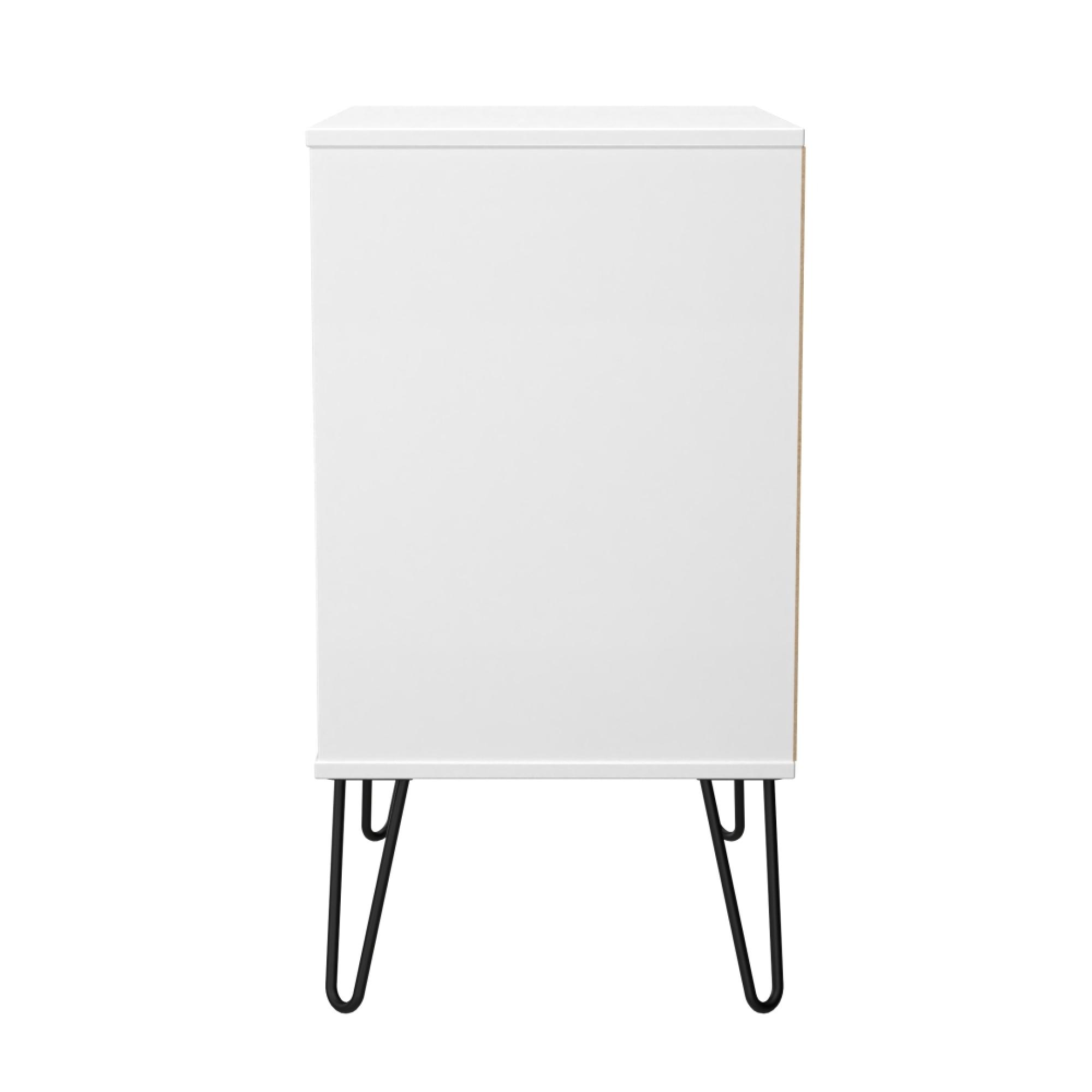 Harlequin Chest - 3 Drawer - Midi - with Hairpin Legs - Duck and White Matt