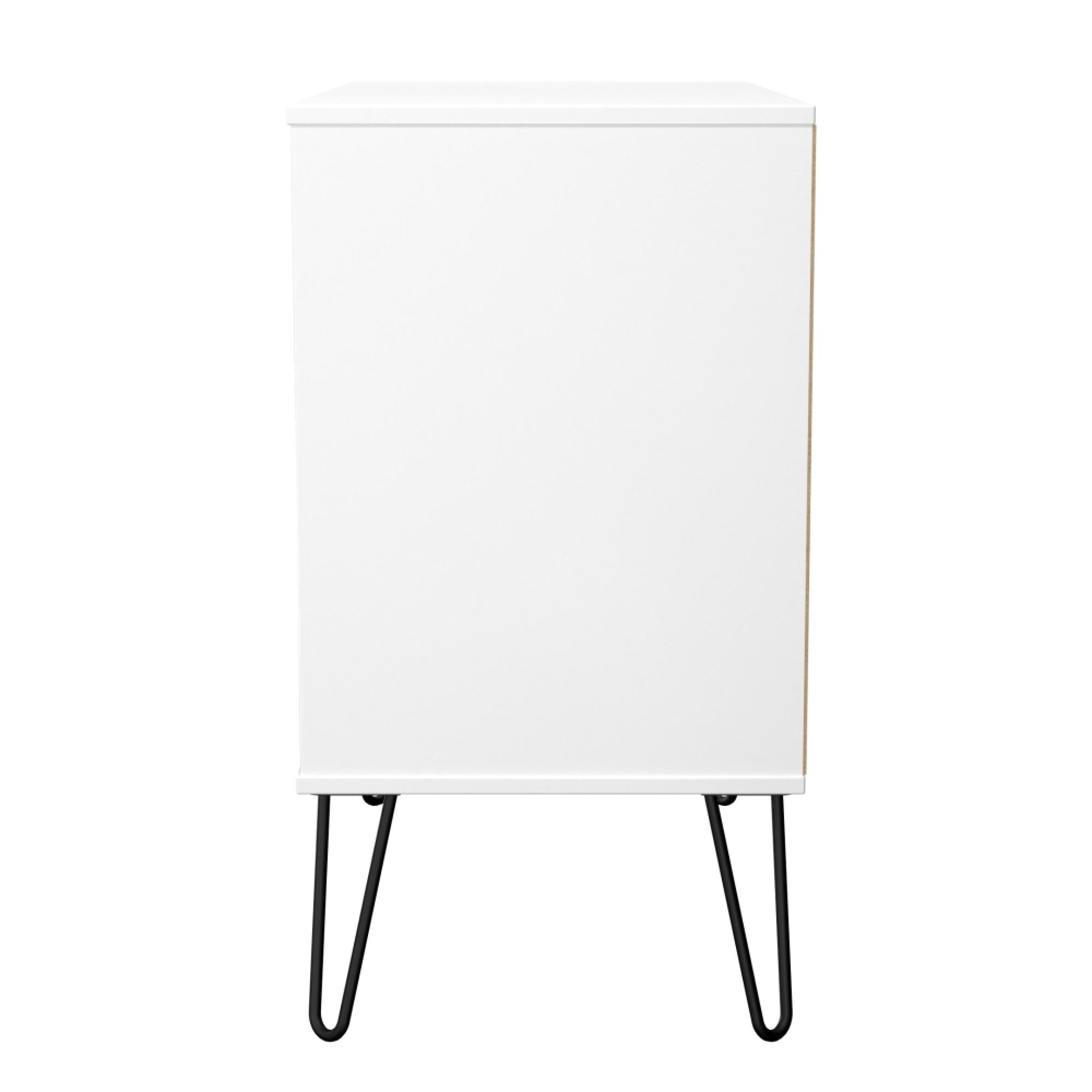 Harlequin Chest - 3 Drawer - with Hairpin Legs - Duck and White Matt