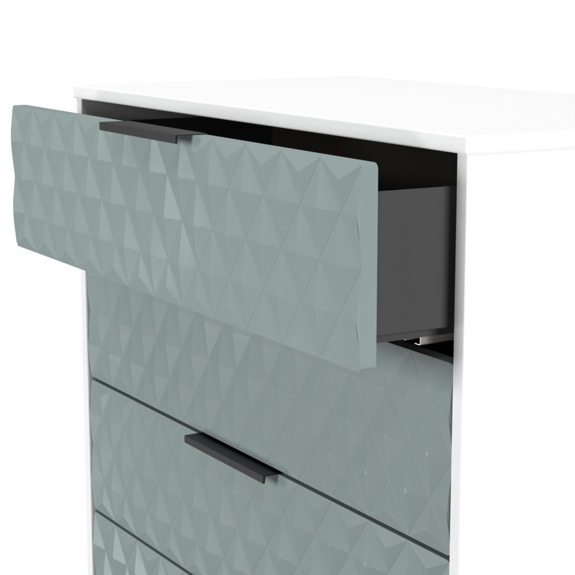 Harlequin Chest - 4 Drawer - with Hairpin Legs - Duck and White Matt