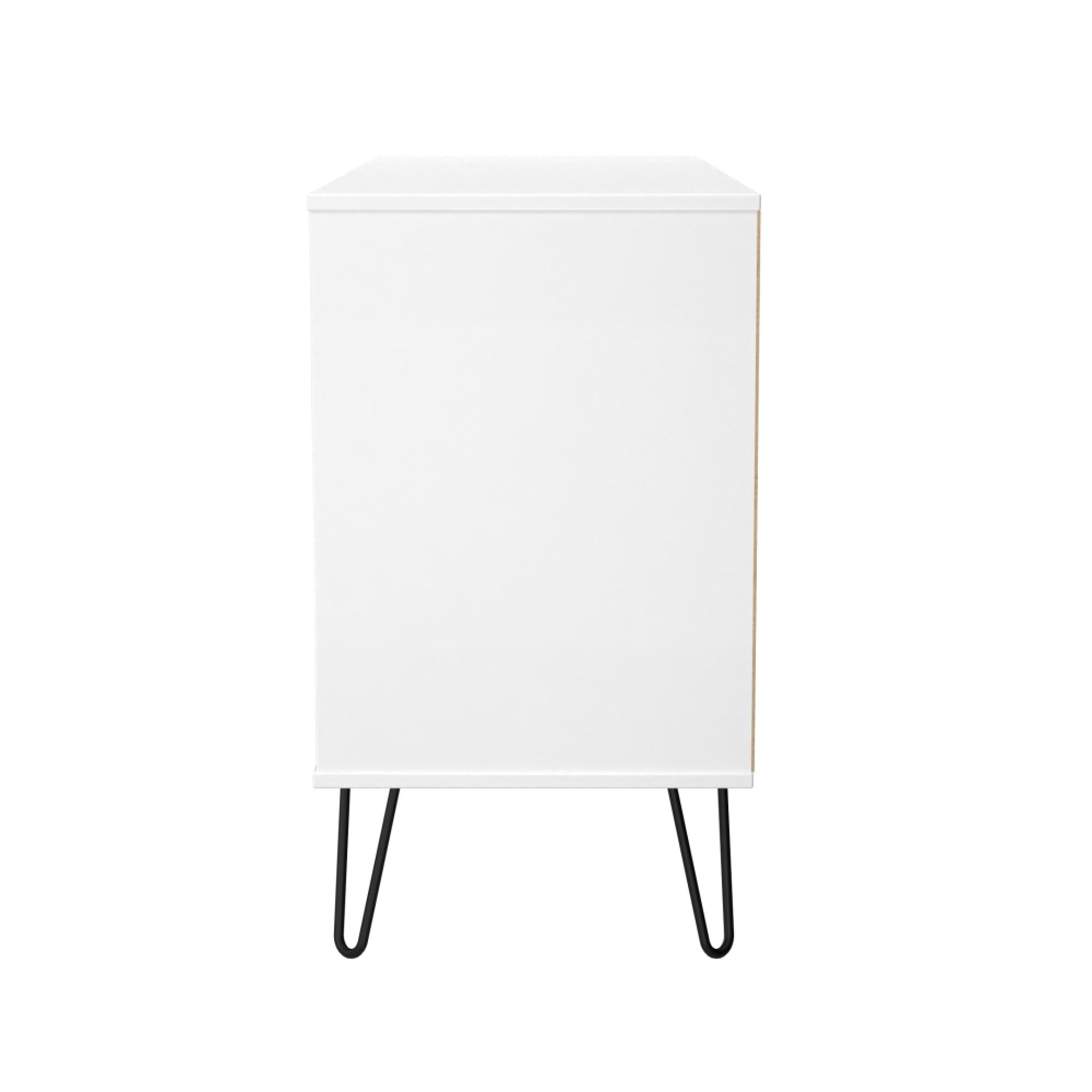 Harlequin Chest - 6 Drawer - Midi - with Hairpin Legs - Duck and White Matt