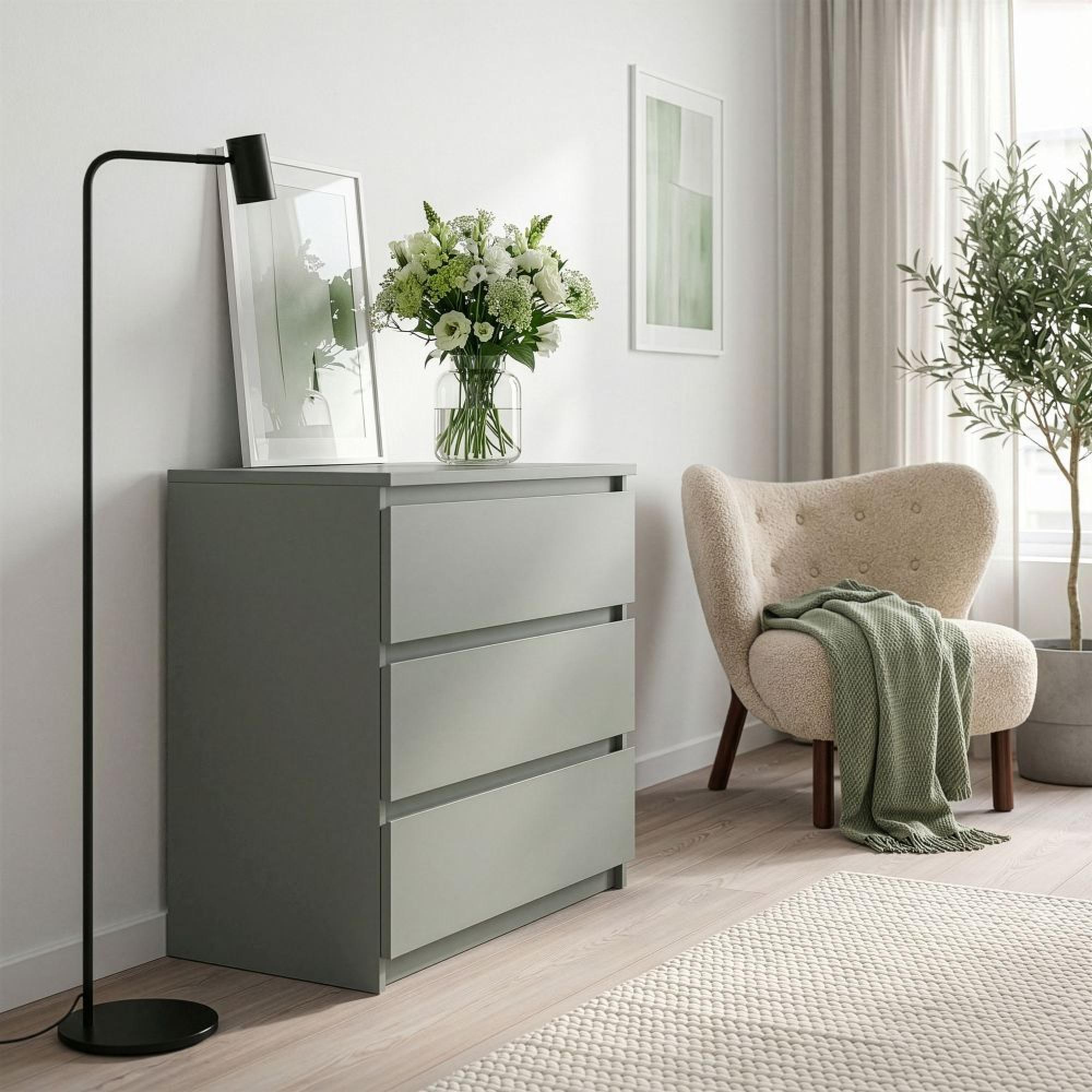 Edmore Chest - 3 Drawer - Wide - Sage Green