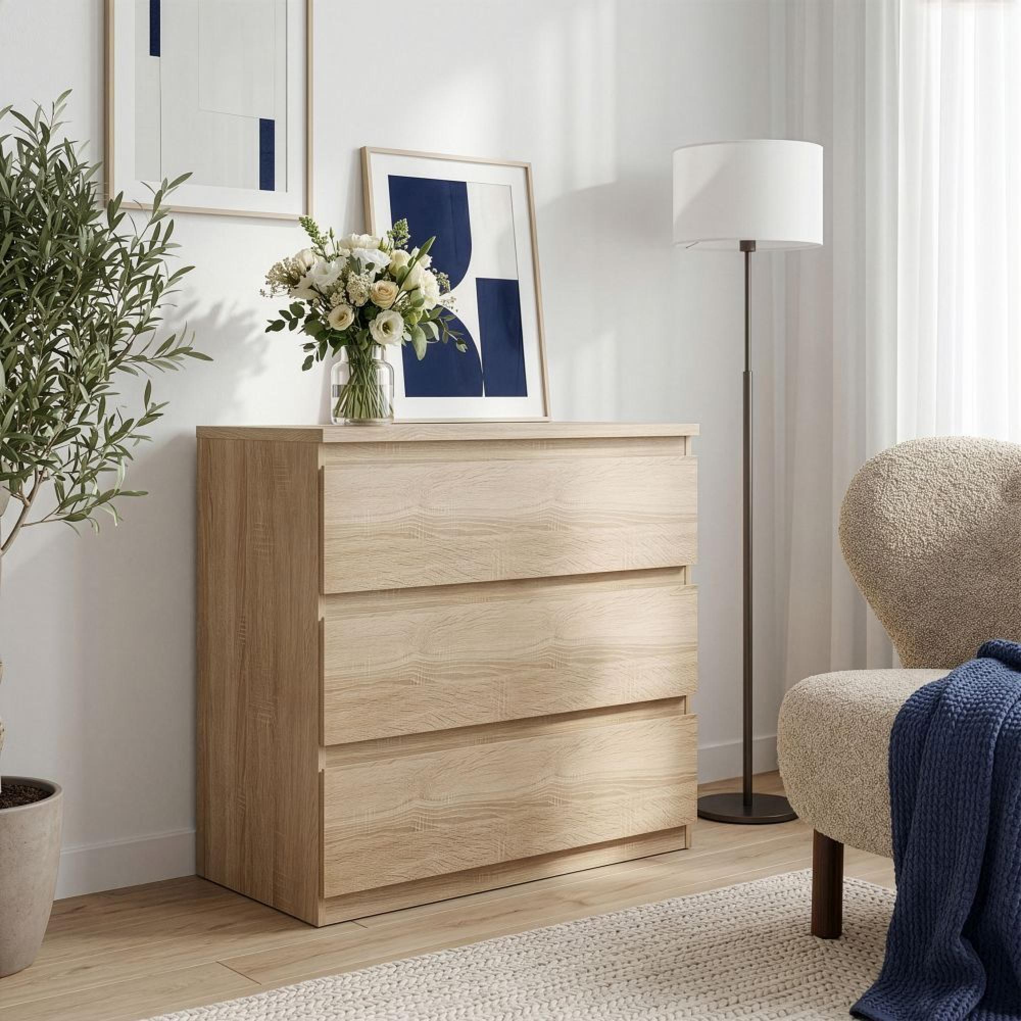 Edmore Chest - 3 Drawer - Wide - Sonoma Oak