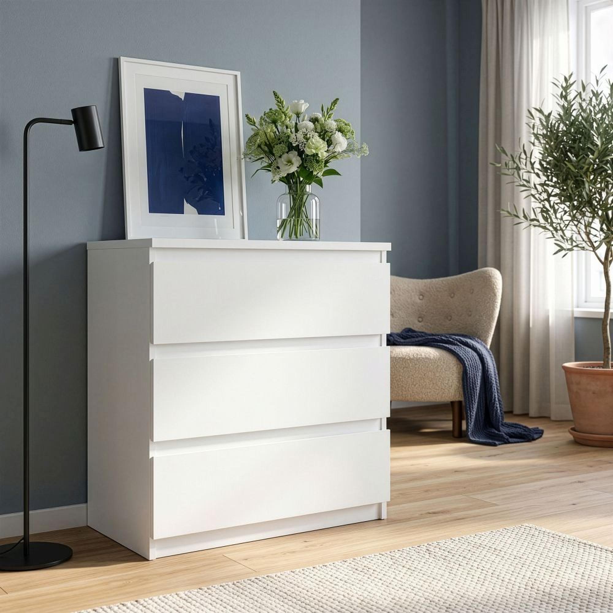 Edmore Chest - 3 Drawer - Wide - White