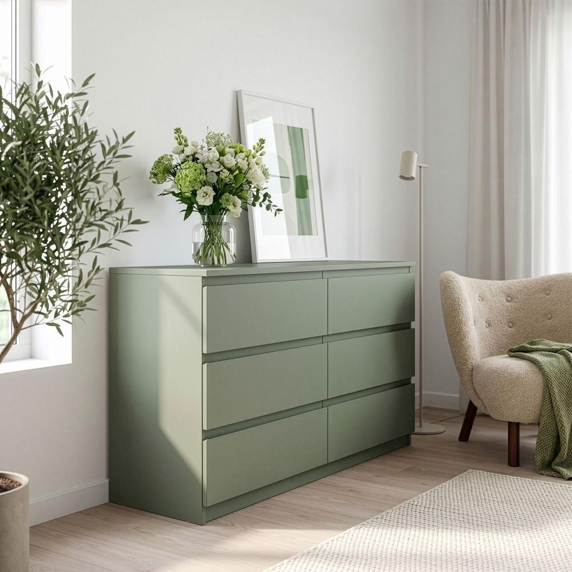 Edmore Chest - 6 Drawer - Large - Sage Green